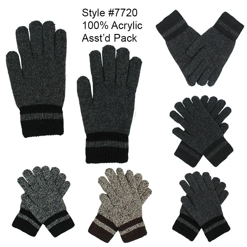 12-pack Wholesale Knitted Men's Heavy Winter Gloves #7720