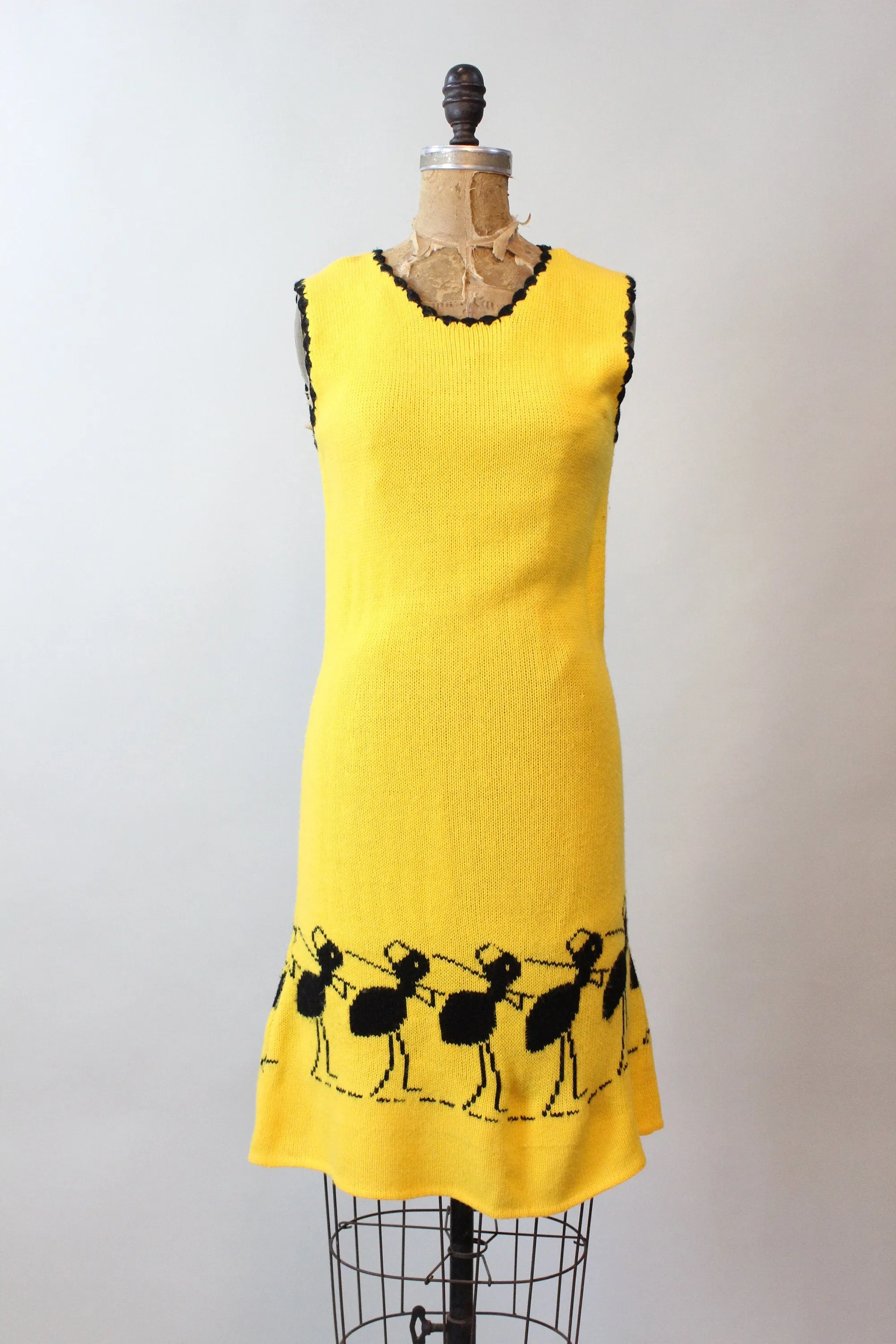 1970s ANTS novelty KNIT dress small | new fall