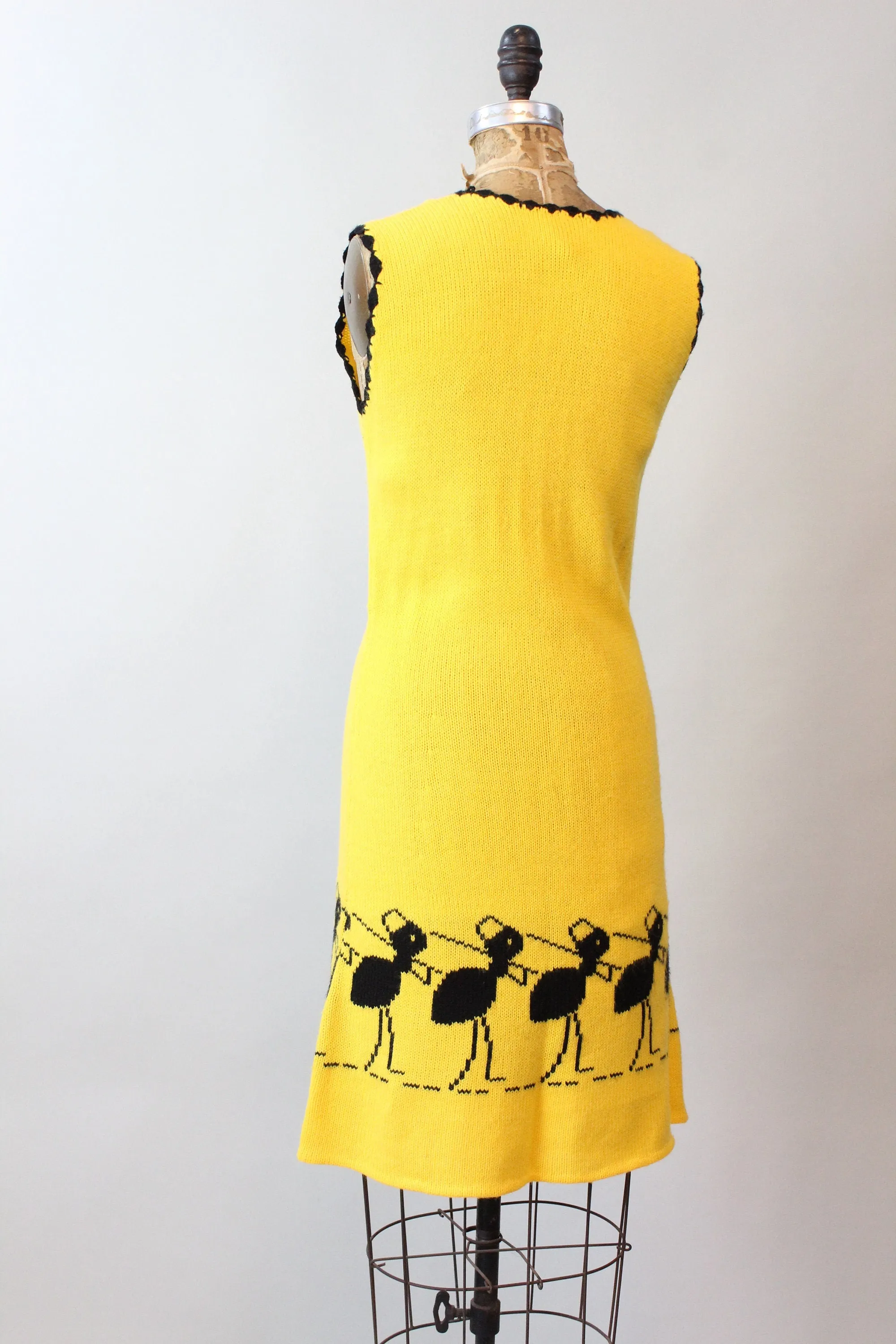 1970s ANTS novelty KNIT dress small | new fall