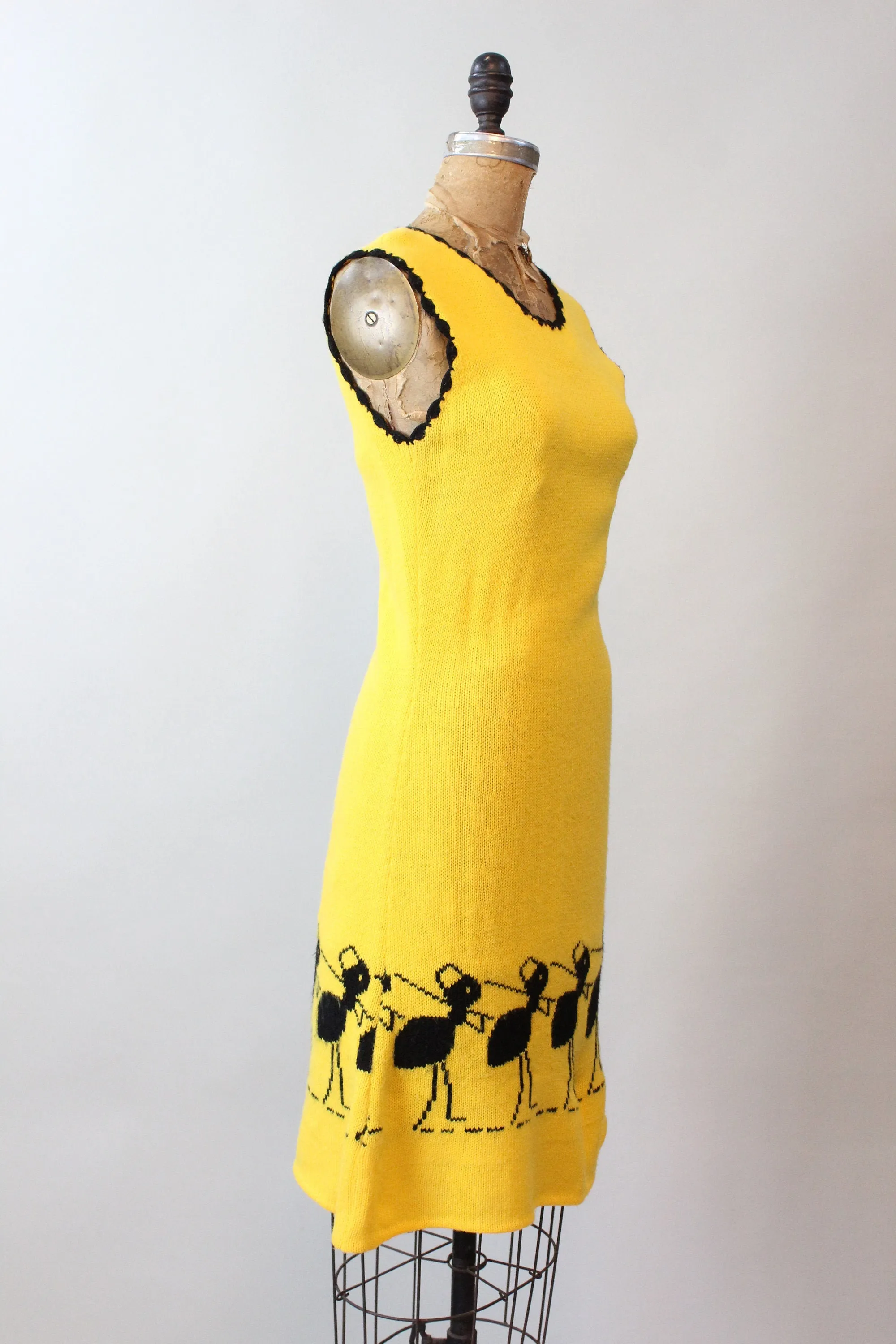 1970s ANTS novelty KNIT dress small | new fall