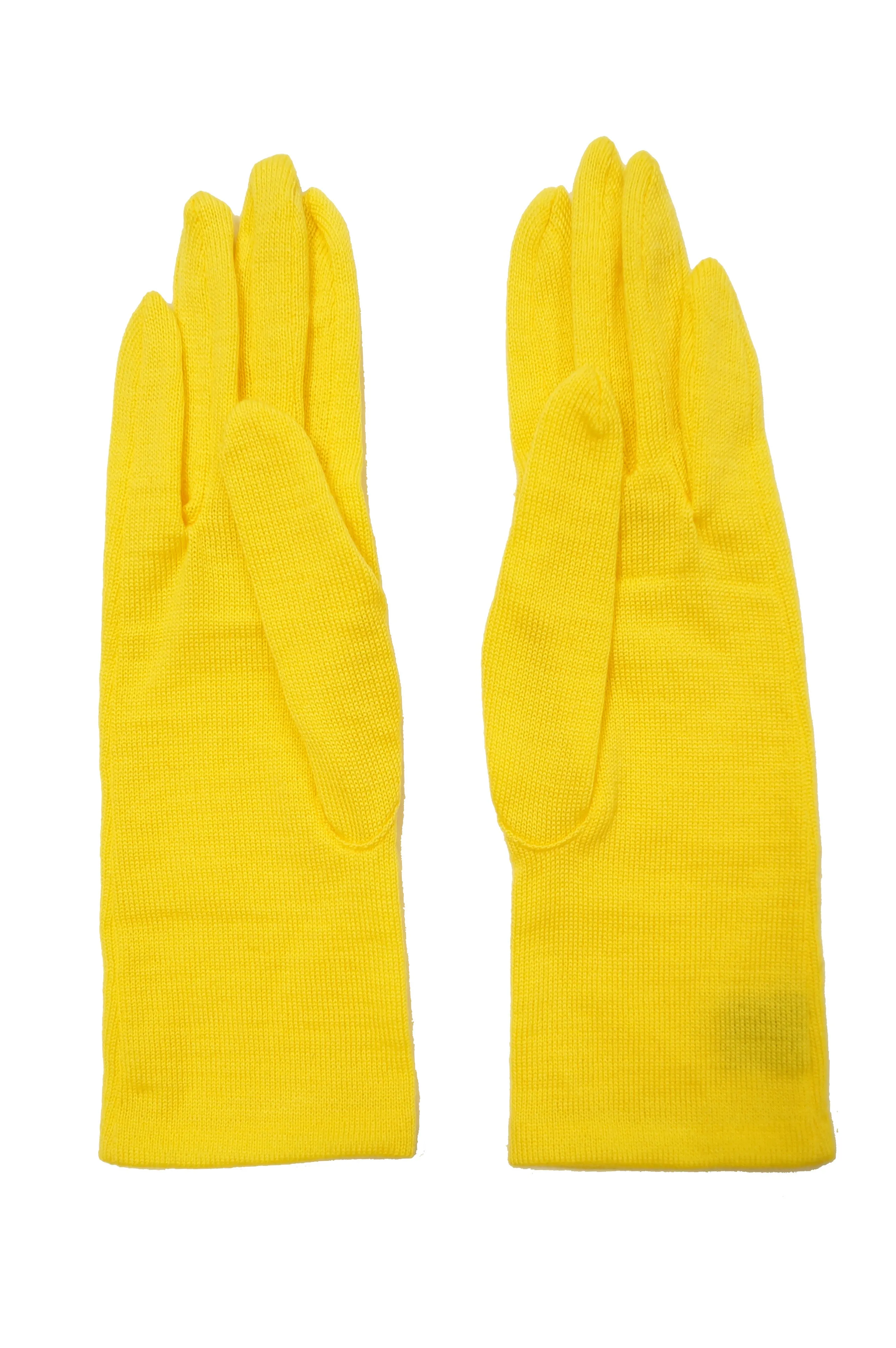 1980s Yohji Yamamoto Yellow Wool Blend Knit Gloves