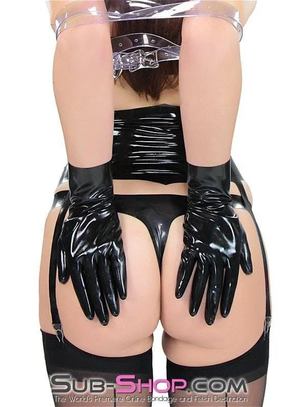 2936D-SIS      Sissy Feminization Dominant Woman Pretty Boy Accessories Feminized Sissy Latex Wrist Length Gloves