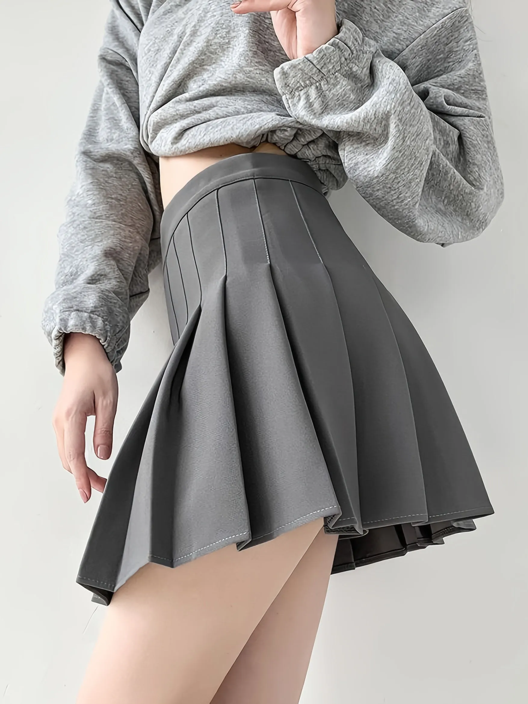 A Line Pleated Skirt