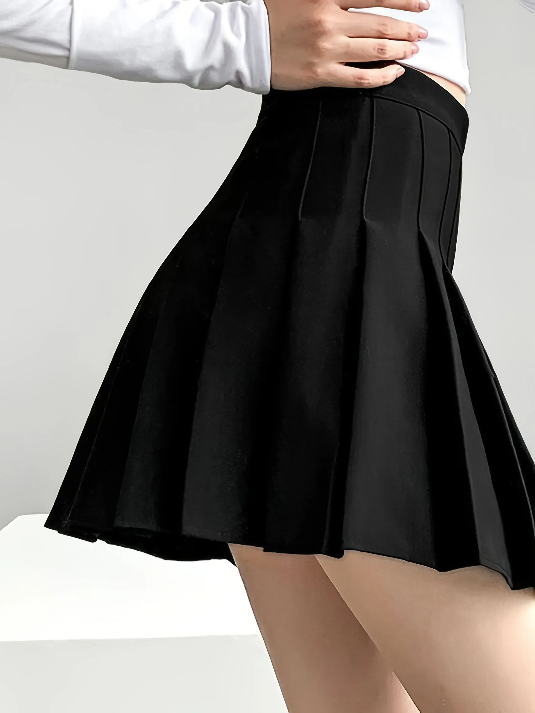 A Line Pleated Skirt