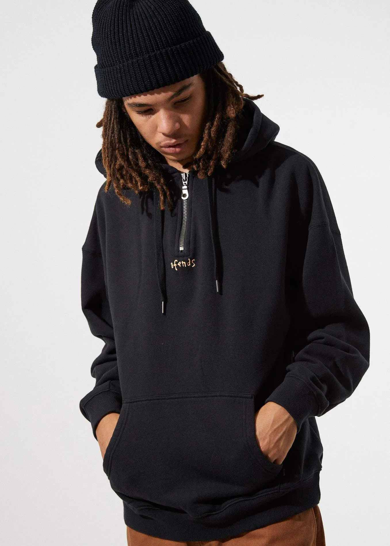 Afends Mens 1995 - Half Zip Pull On Hood