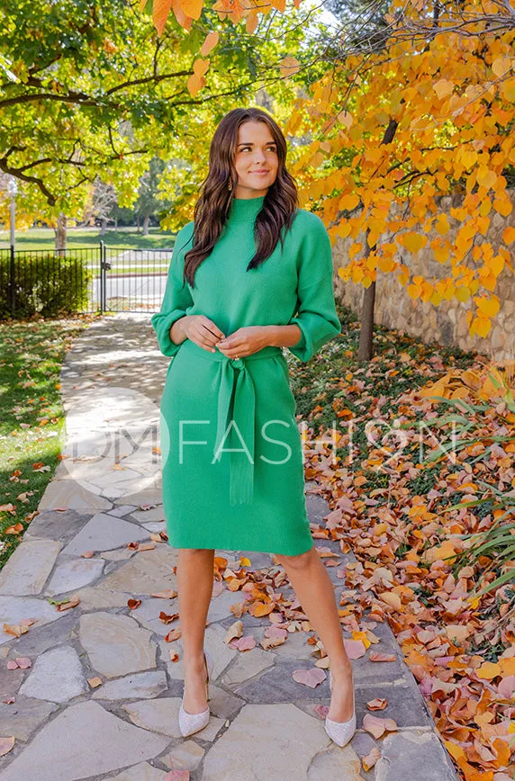 Alesha Kelly Green Sweater Dress - DM Exclusive - Maternity Friendly - Restocked