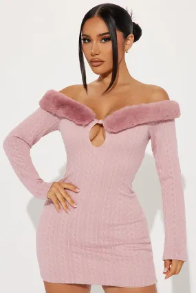 Alexis Sweater Mini Dress - Mauve