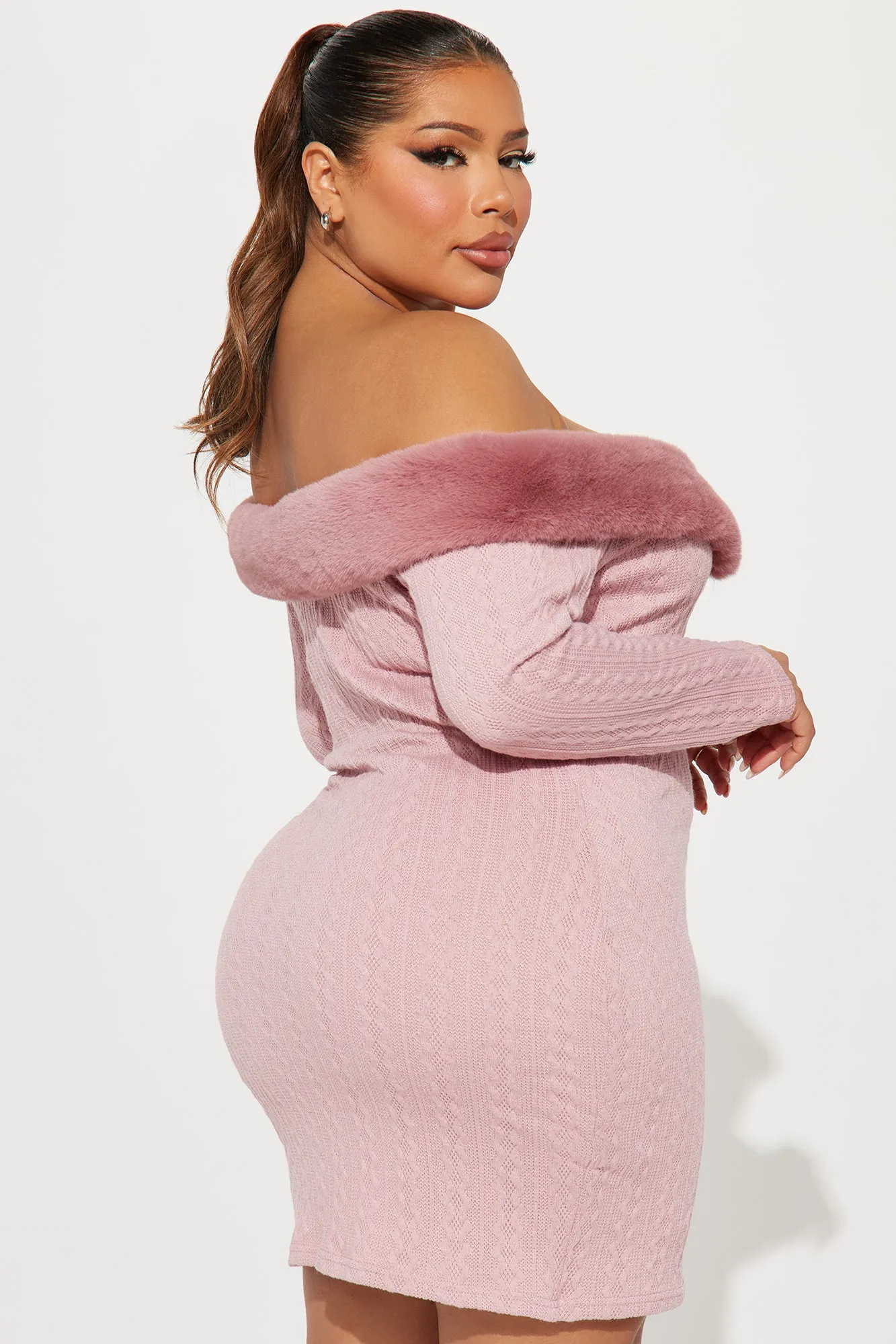 Alexis Sweater Mini Dress - Mauve