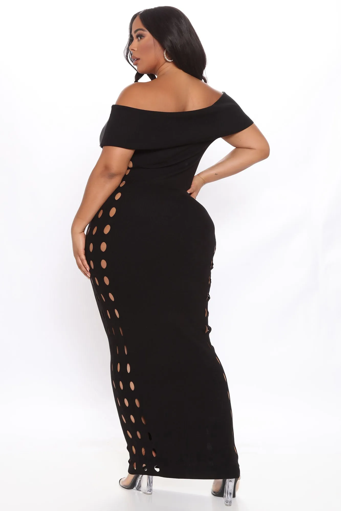 All Night Sweater Maxi Dress - Black