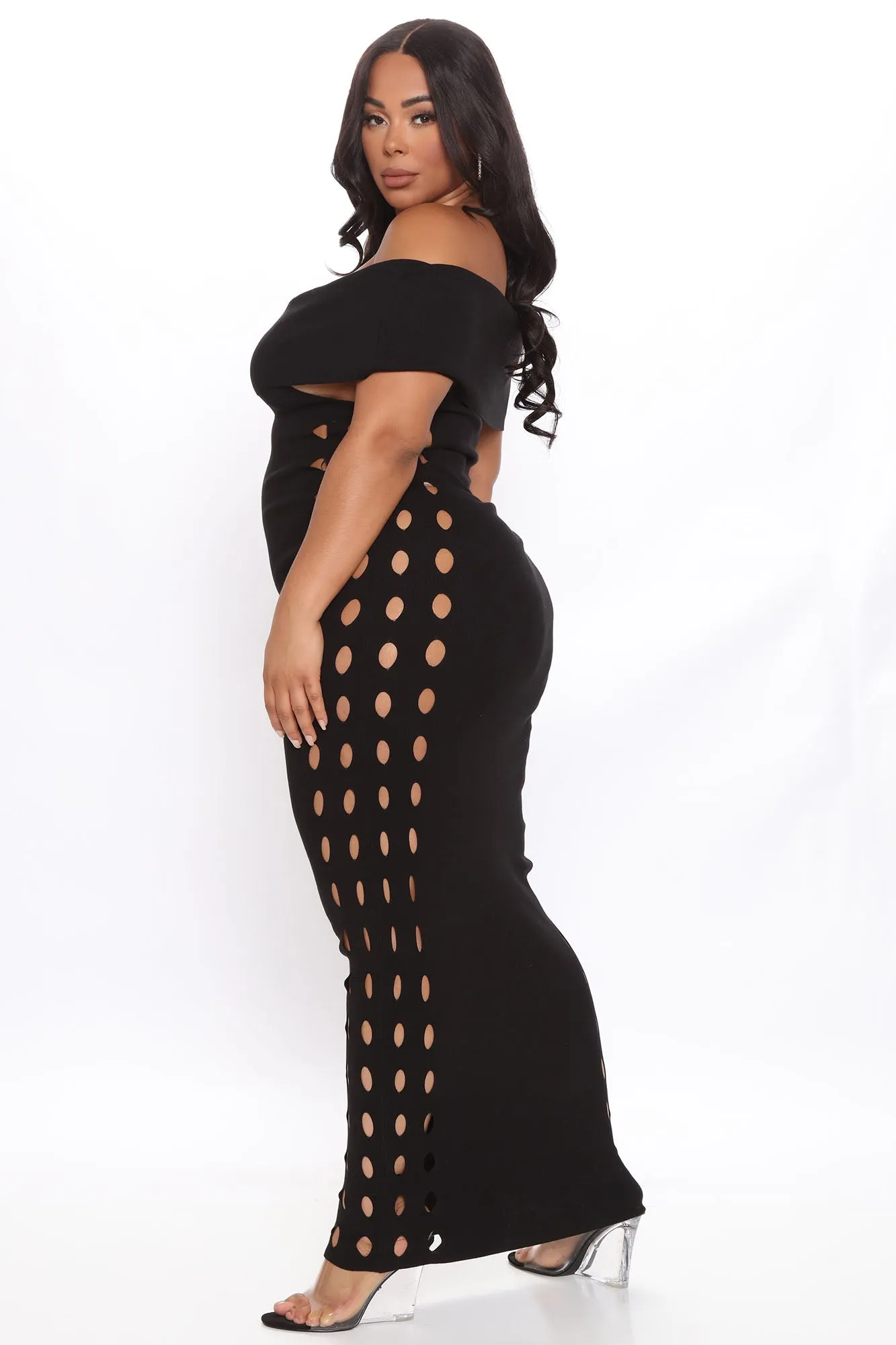 All Night Sweater Maxi Dress - Black