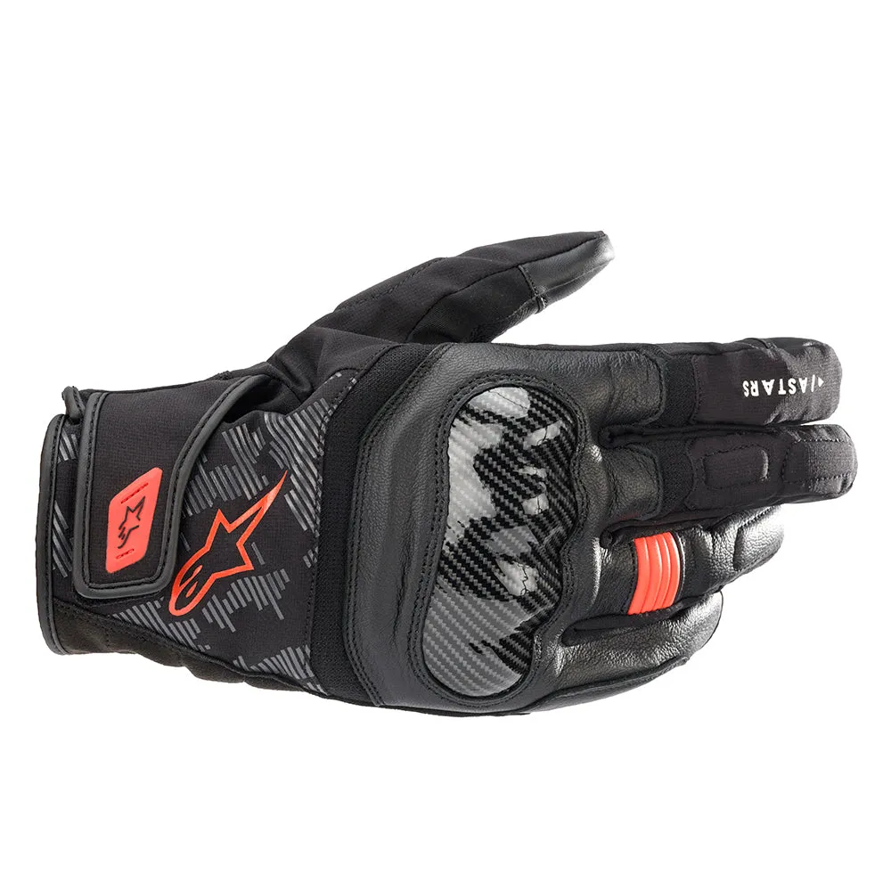 Alpinestars SMX Z Drystar Motorcycle Gloves Black Red & Fluo