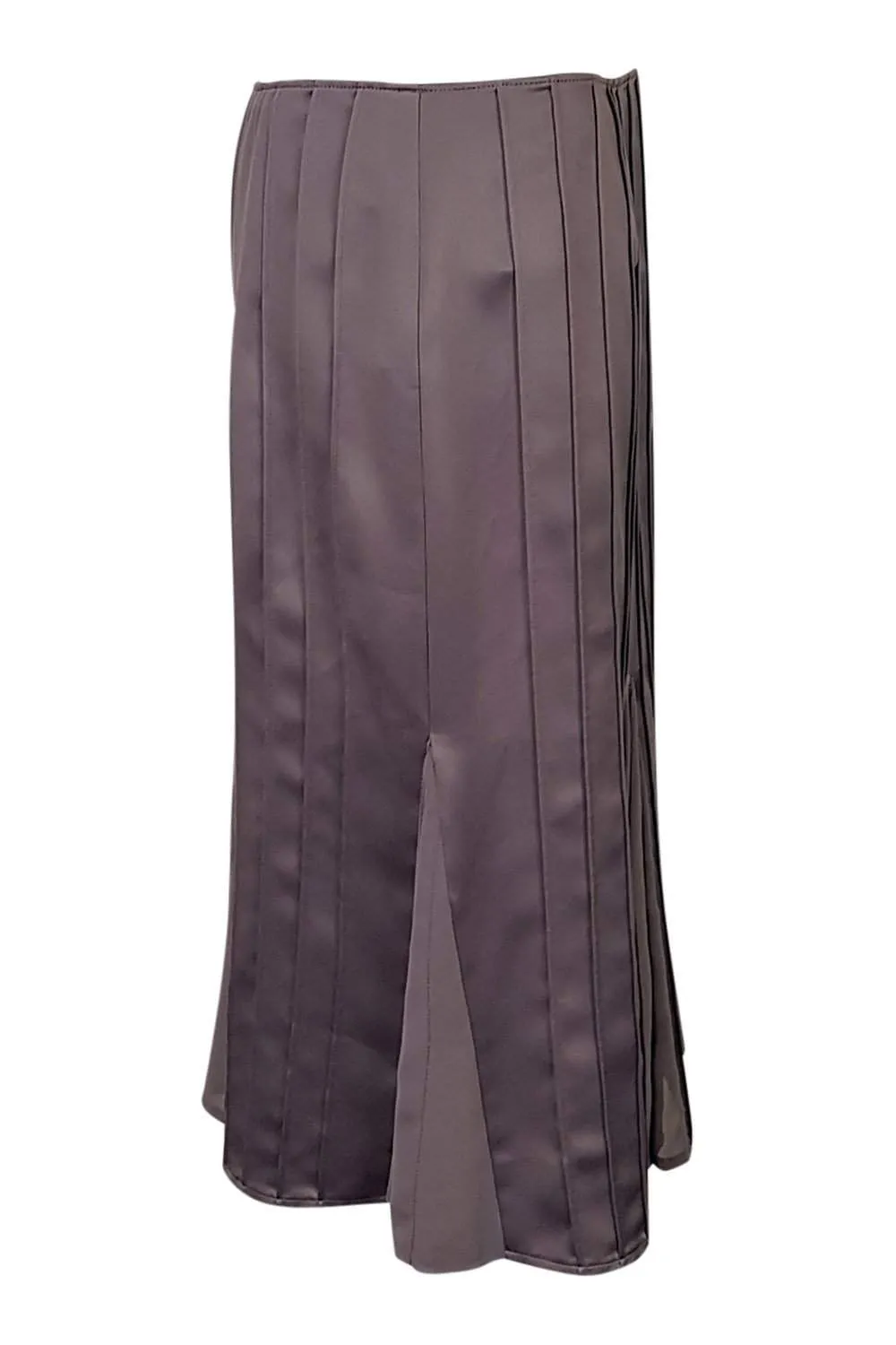 AMANDA WAKELEY Grey Pleated Satin Knee Length Skirt (M)