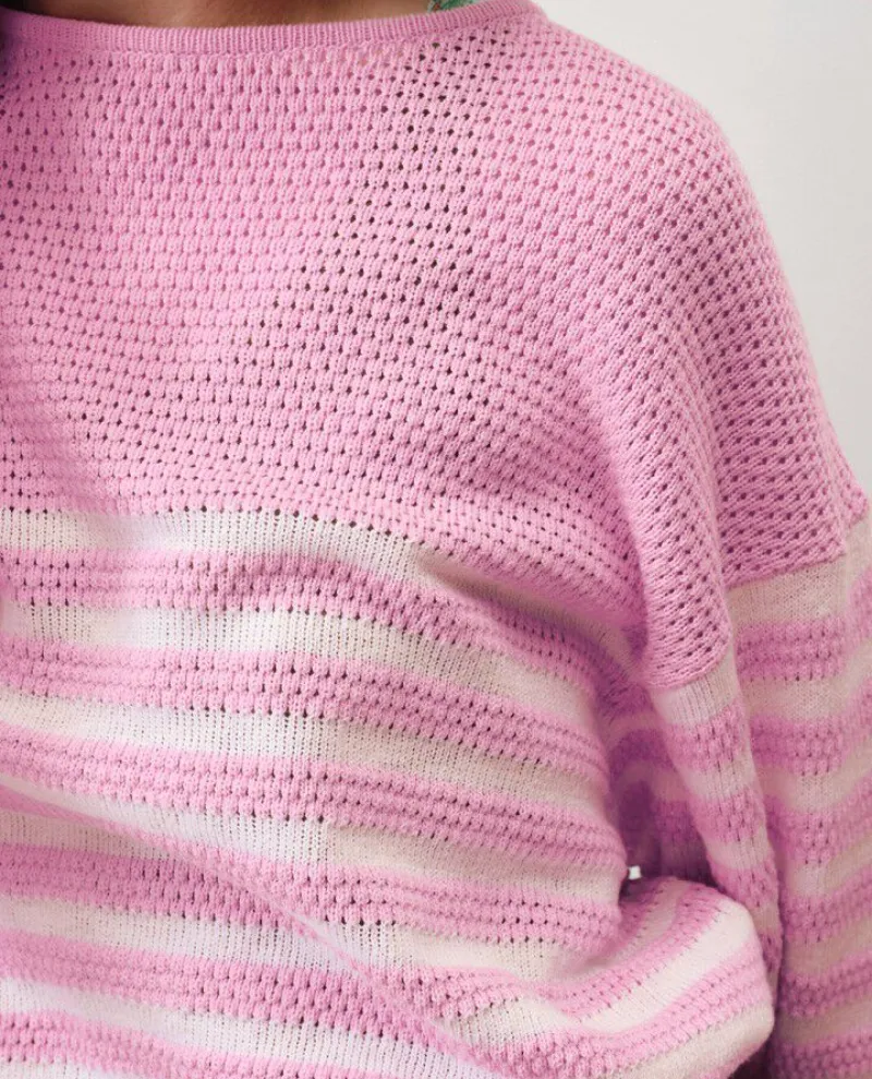 American Vintage Nyama Pink Stripe Cotton Knit