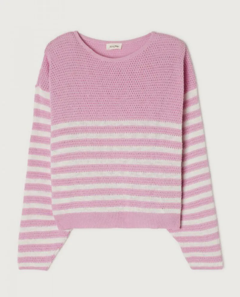 American Vintage Nyama Pink Stripe Cotton Knit