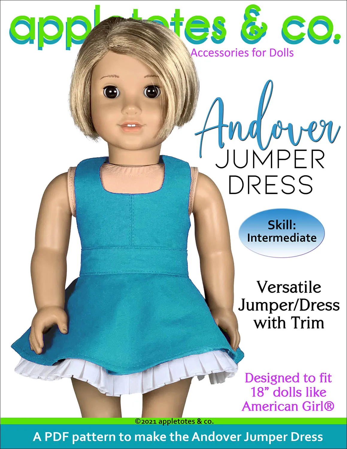 Andover Jumper Dress 18 Inch Doll Sewing Pattern