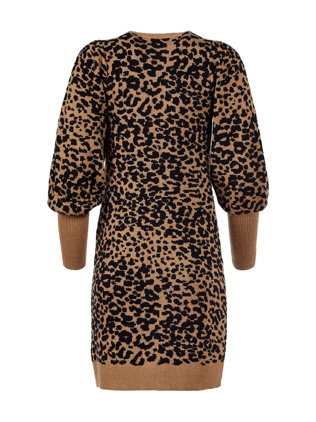 Animal Jacquard Sweater Dress in Black