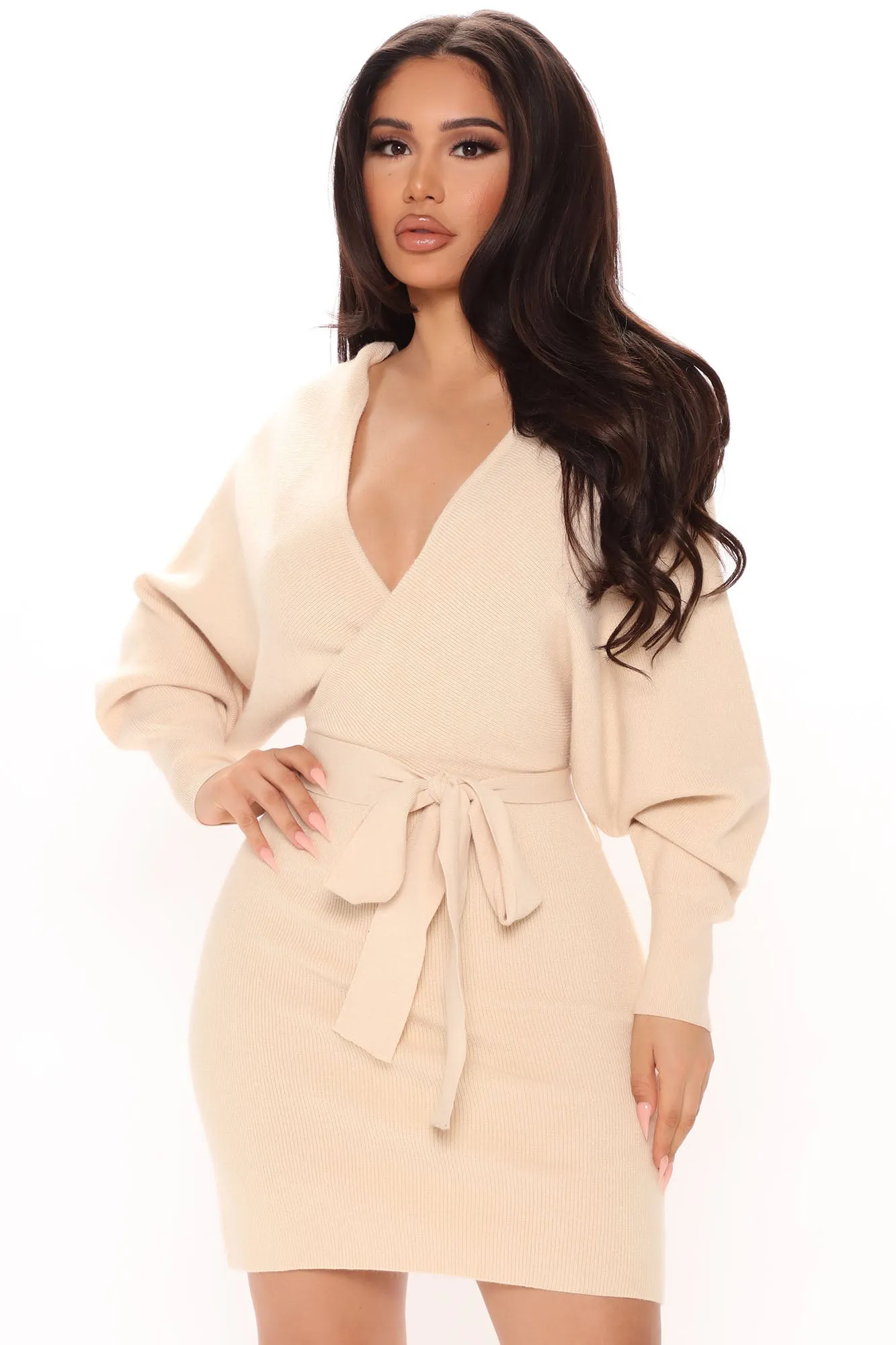 Annabelle Sweater Mini Dress - Cream