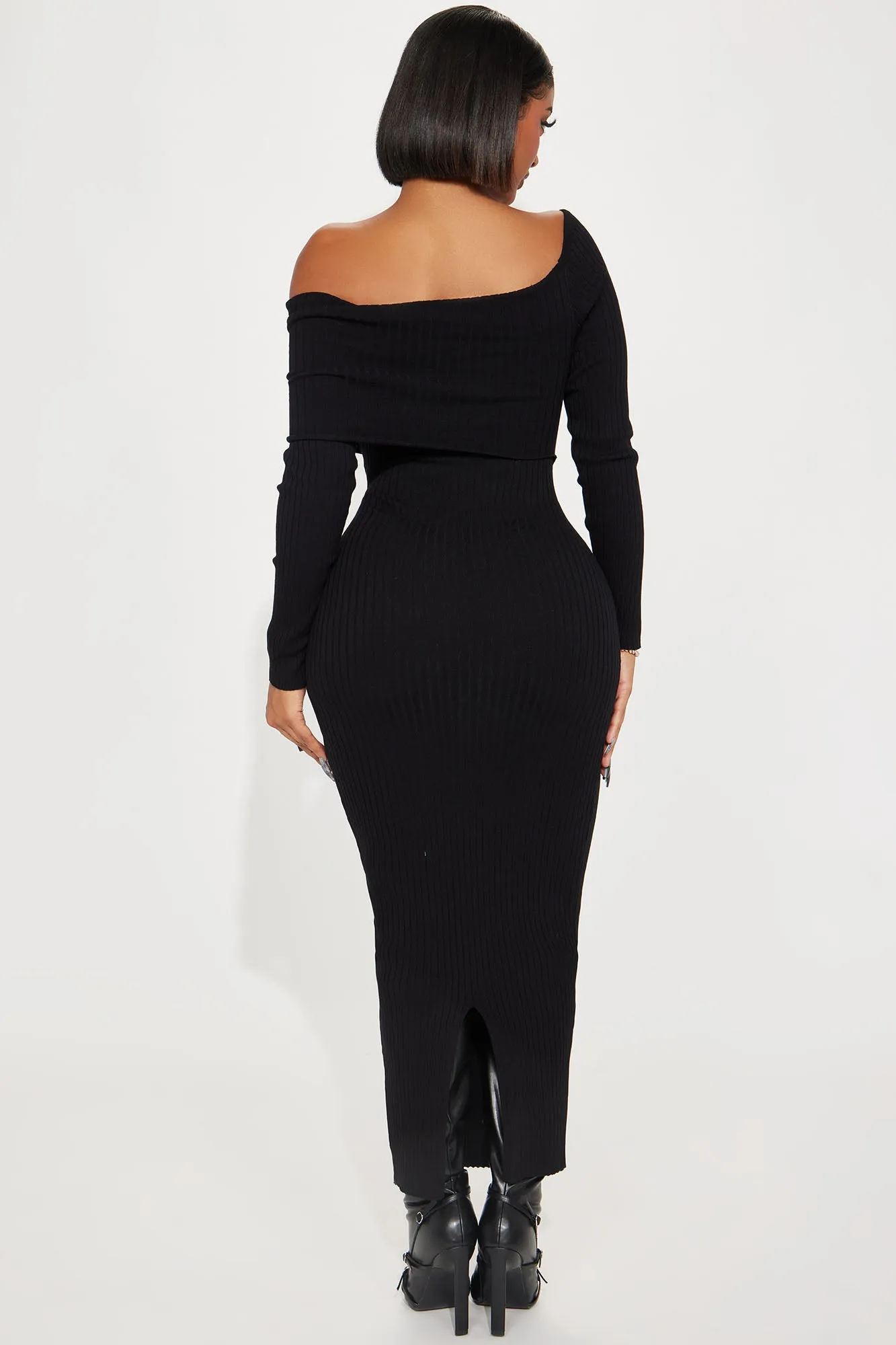 Arya Sweater Maxi Dress - Black