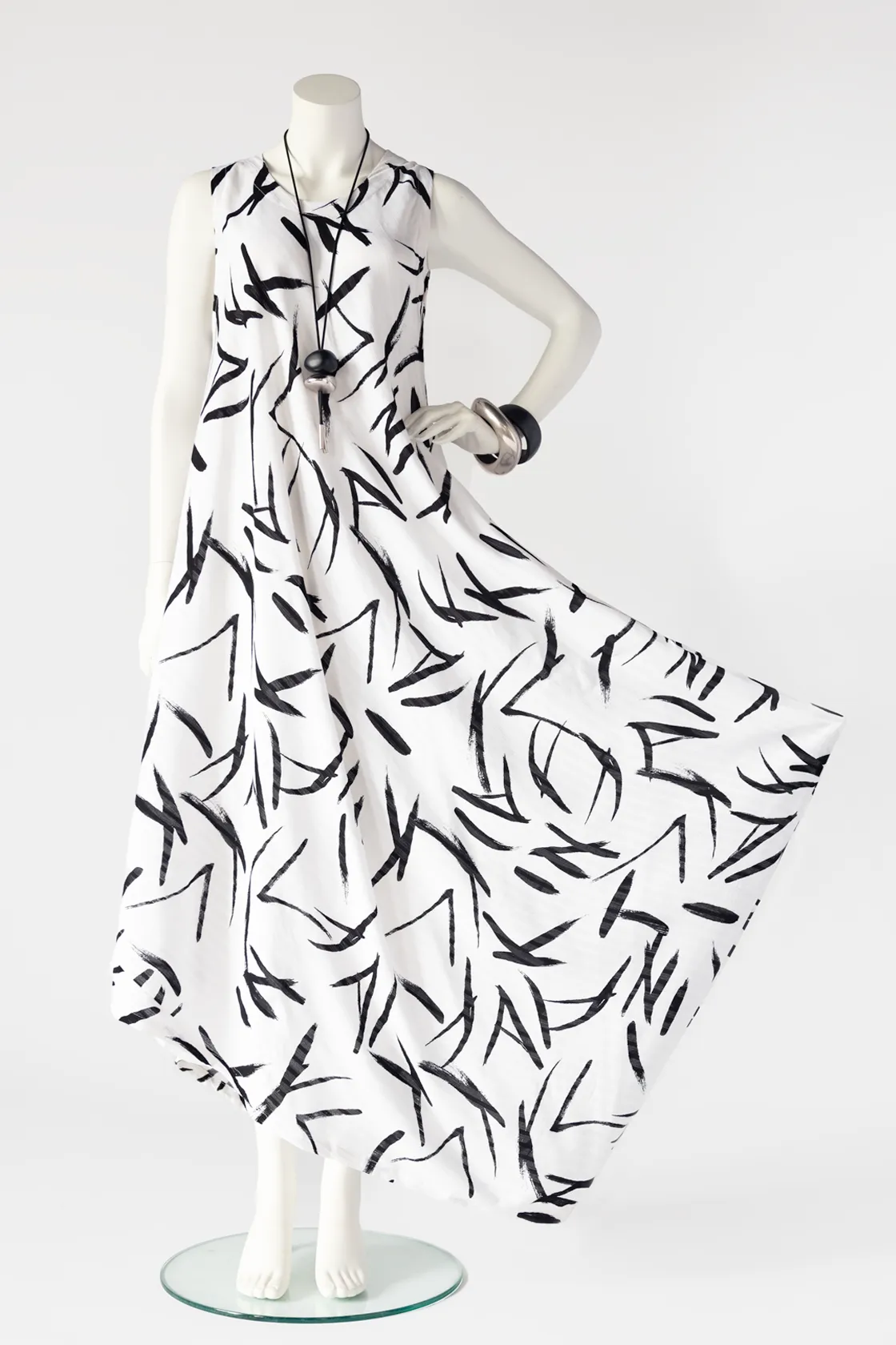 Avant Garde Dress in Graffiti Crinkle