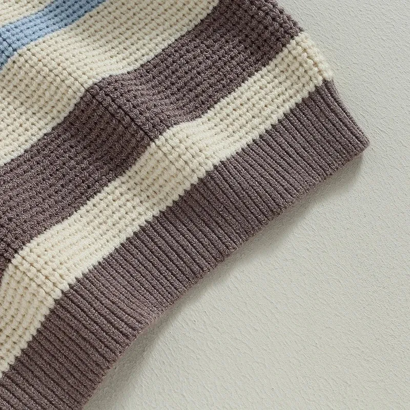 Baby Boys (to 3T) Autumn Striped Sweater - Brown Beige Blue