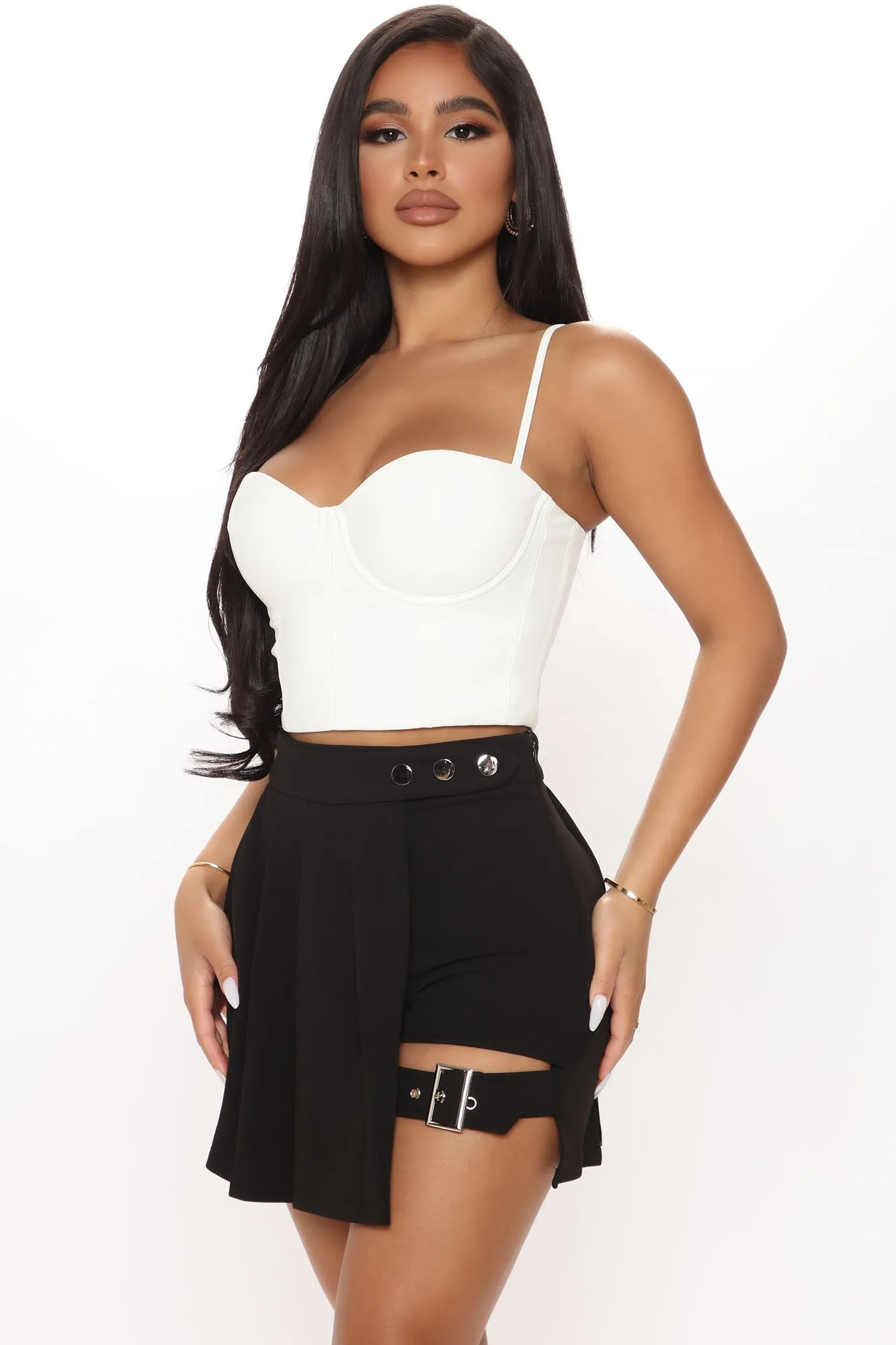 Bad Reputation Pleated Mini Skort - Black