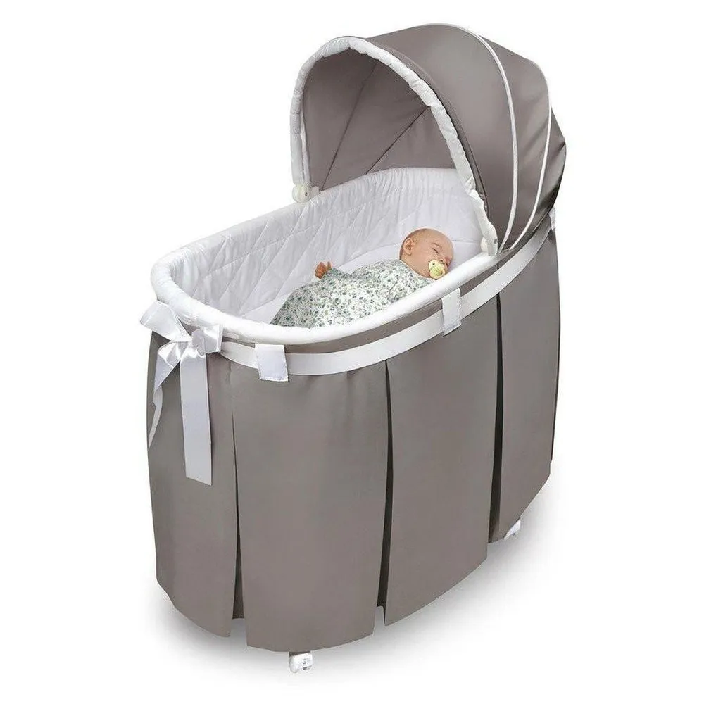 Badger Basket Wishes Oval Baby Bassinet Gray