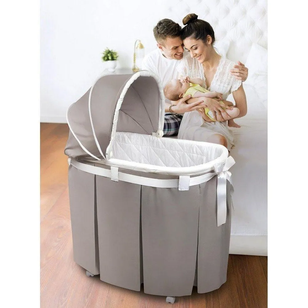 Badger Basket Wishes Oval Baby Bassinet Gray