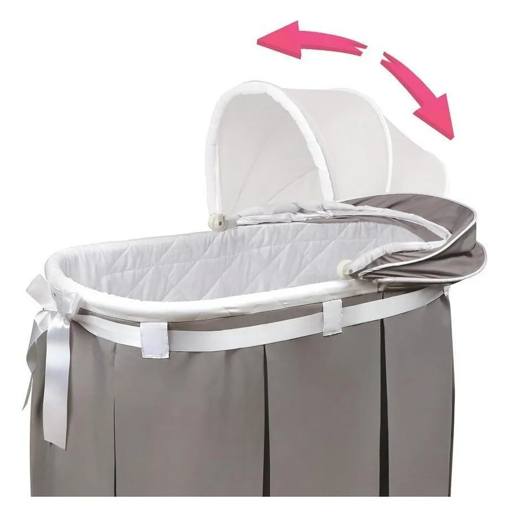 Badger Basket Wishes Oval Baby Bassinet Gray