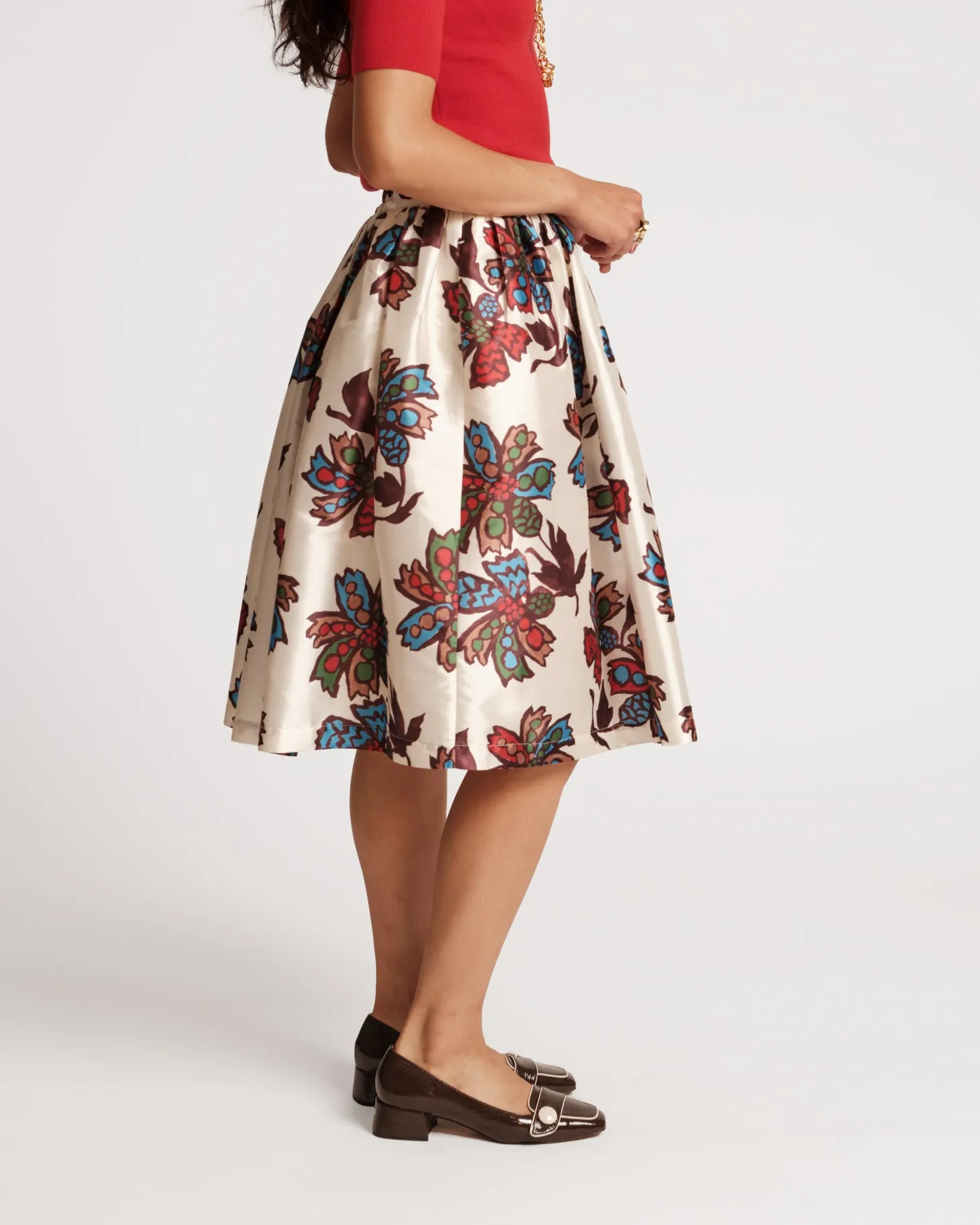 Barbara Midi Skirt Autumn Leaves