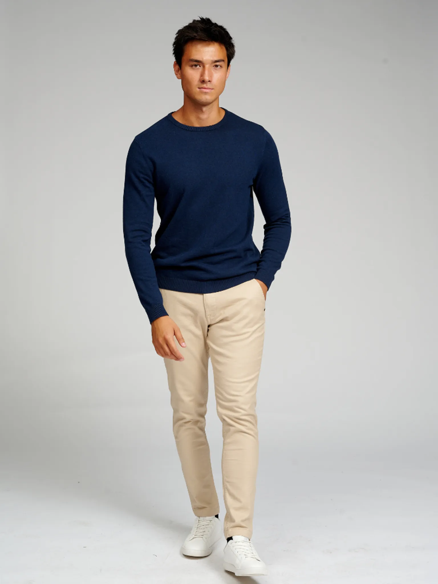 Basic Knit Crewneck - Navy