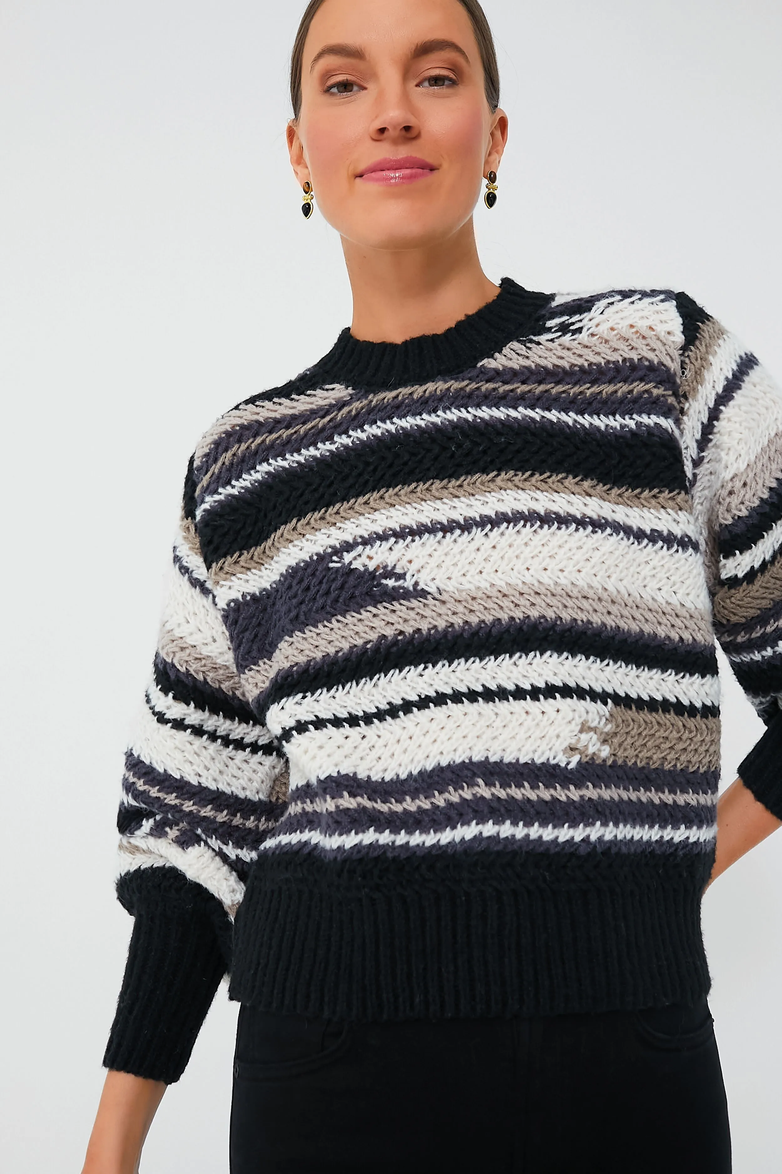 Black Asheville Stripe Sweater