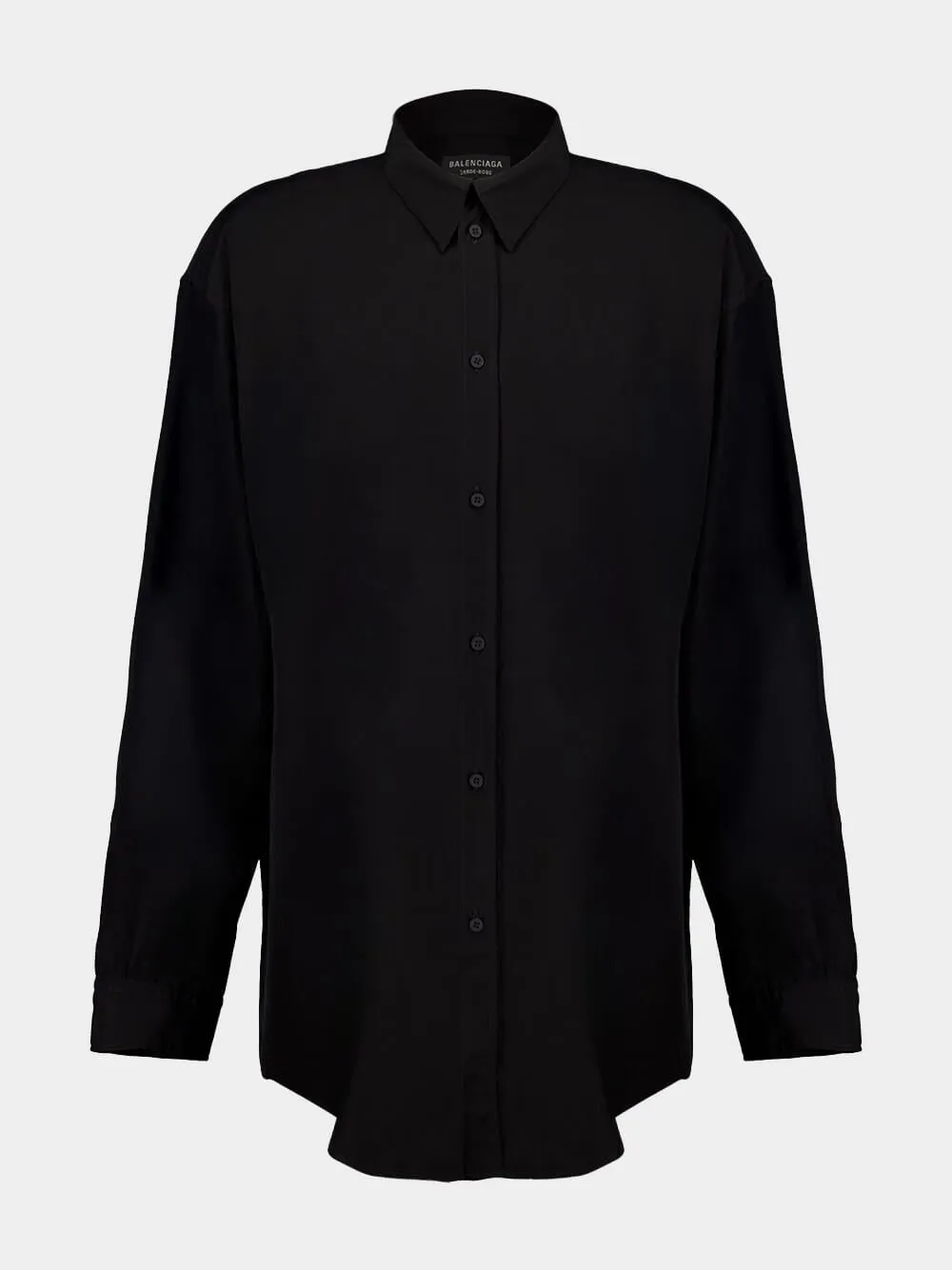 Black Crinkled Fluid Shirt