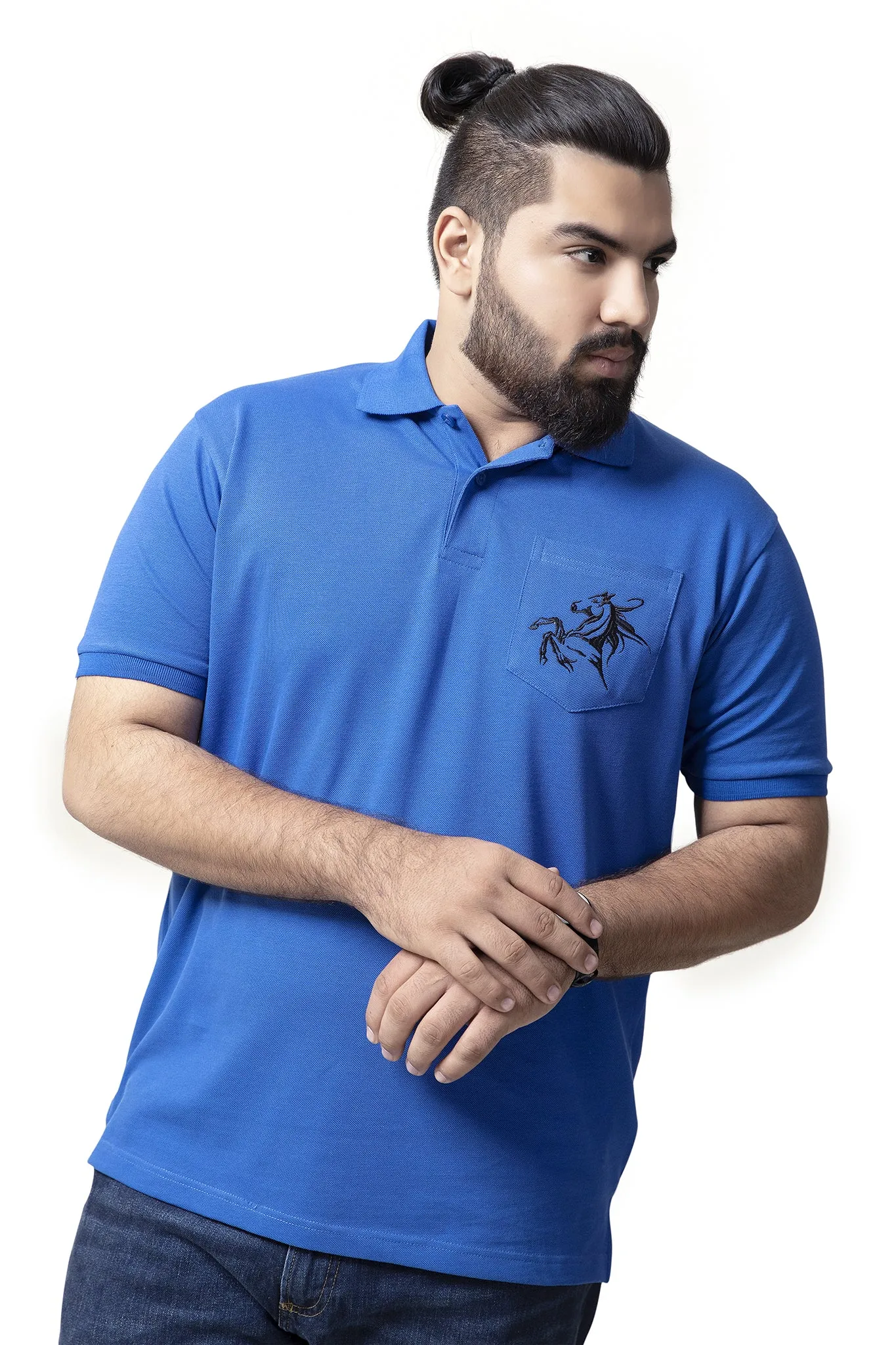 Blue Pocket Polo (Plus Size) - A20 - MP0015P