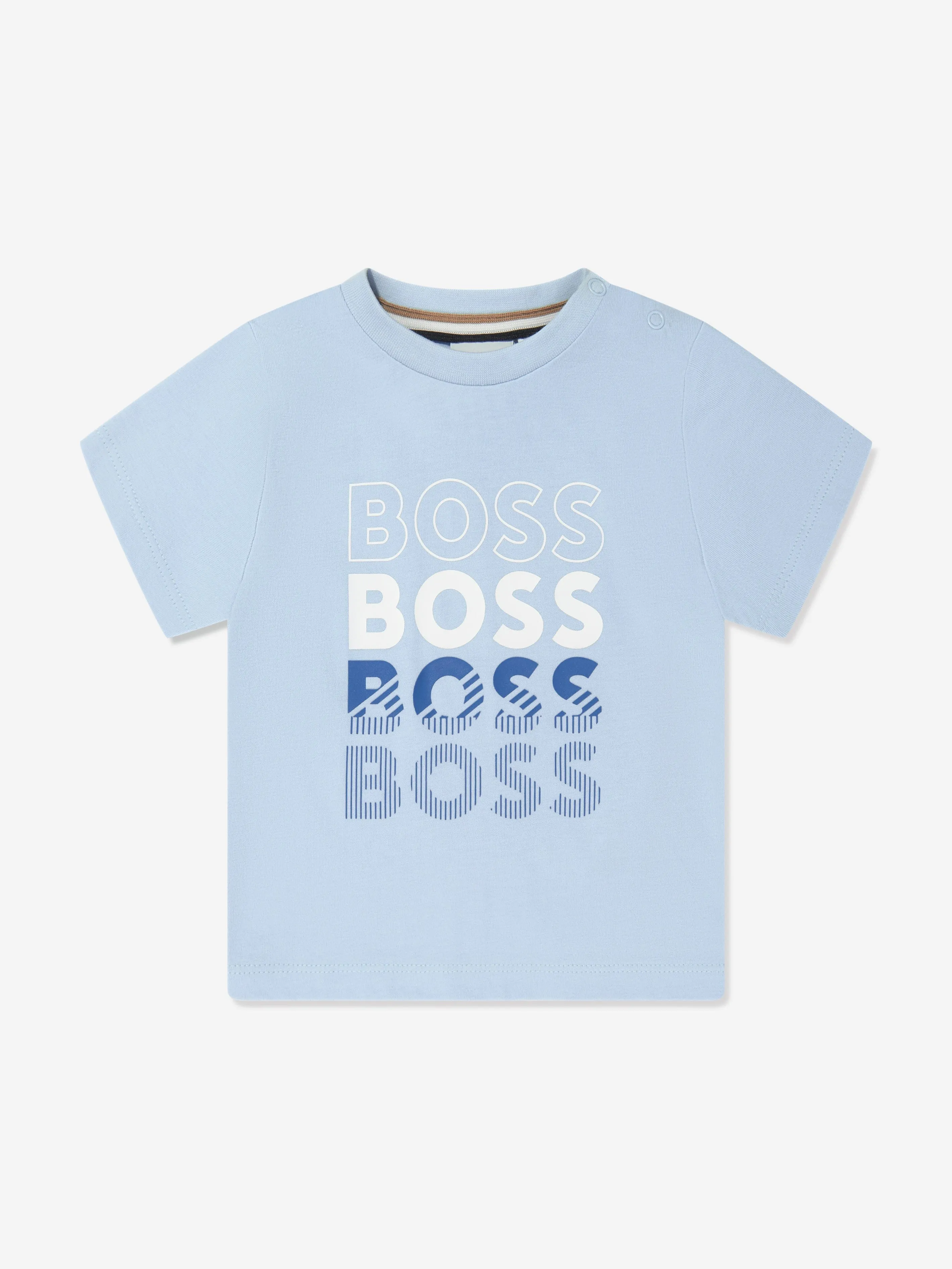 BOSS Baby Boys Multiple Logo T-Shirt in Blue