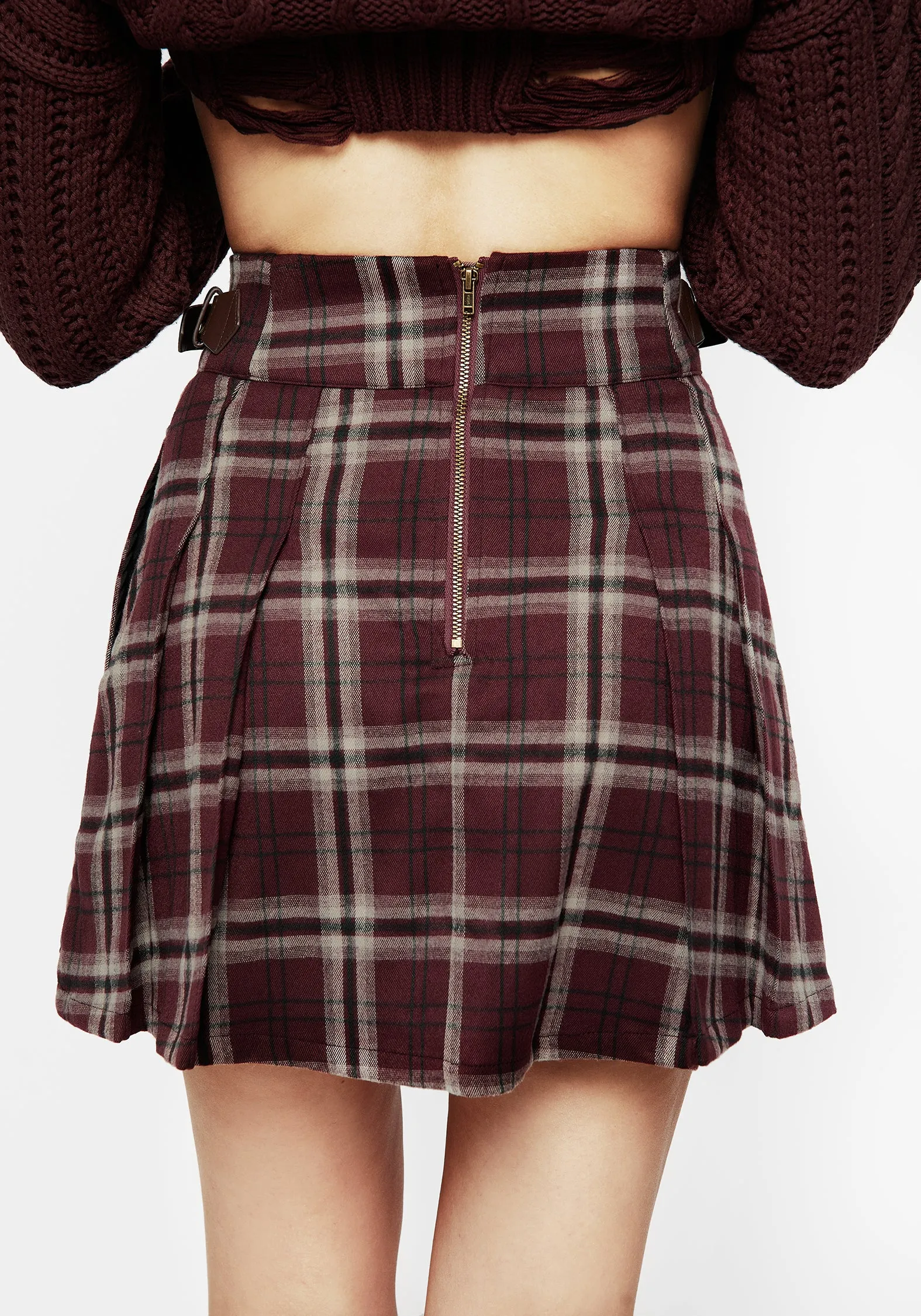 Bramble Check Pleated Mini Skirt