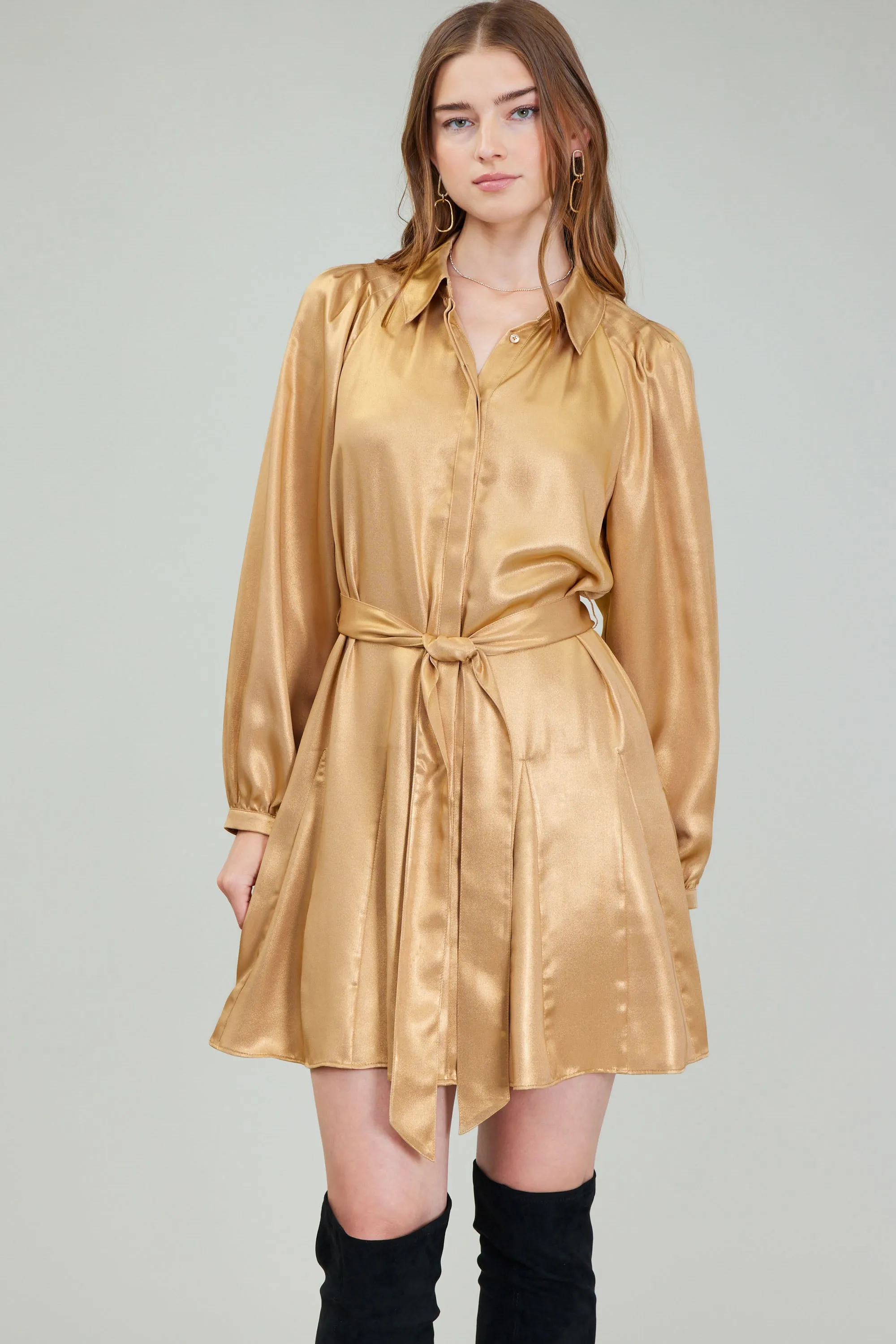 Carmel Metallic Mini Dress