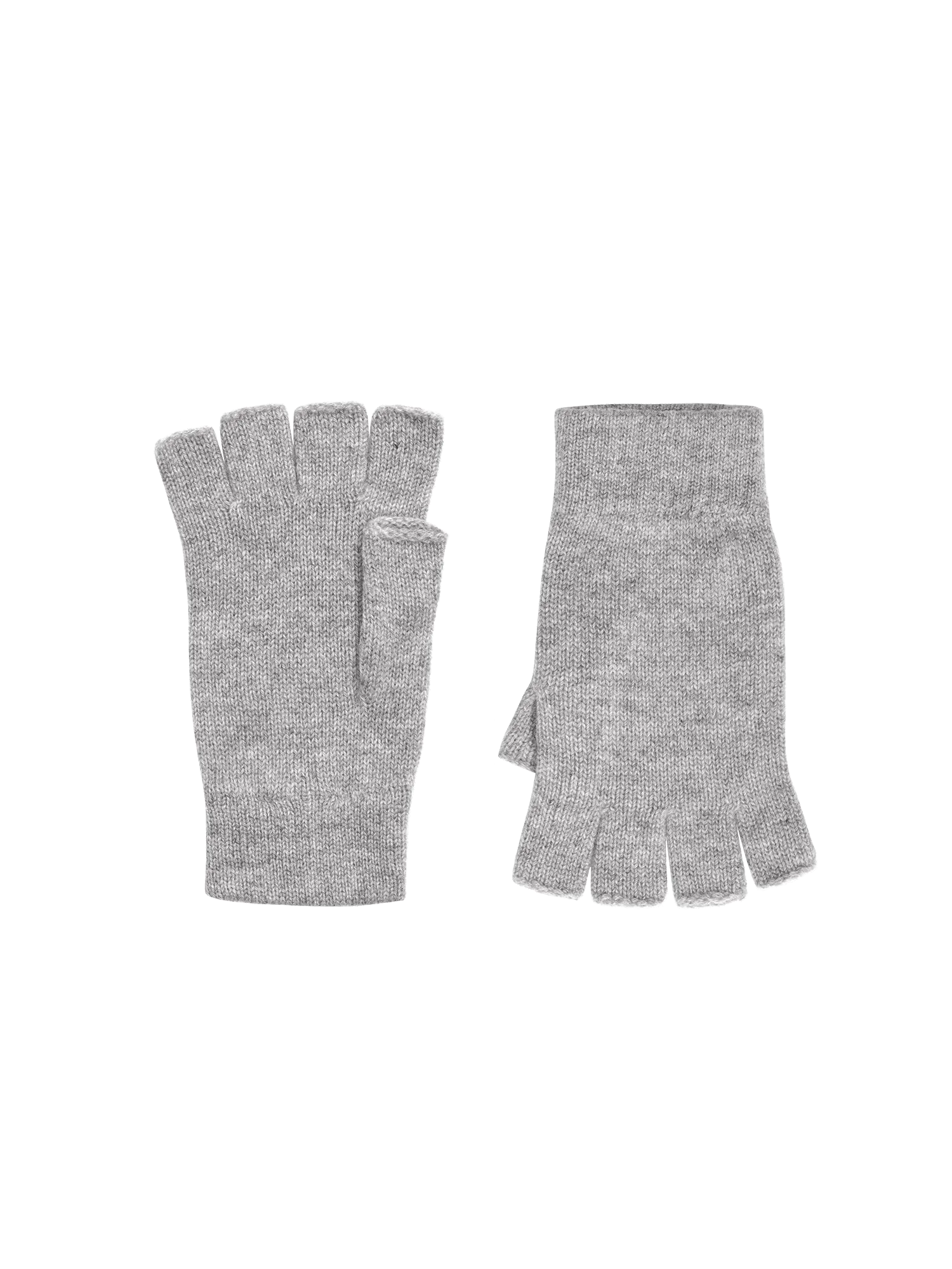 Cashmere Fingerless Gloves—grey marl