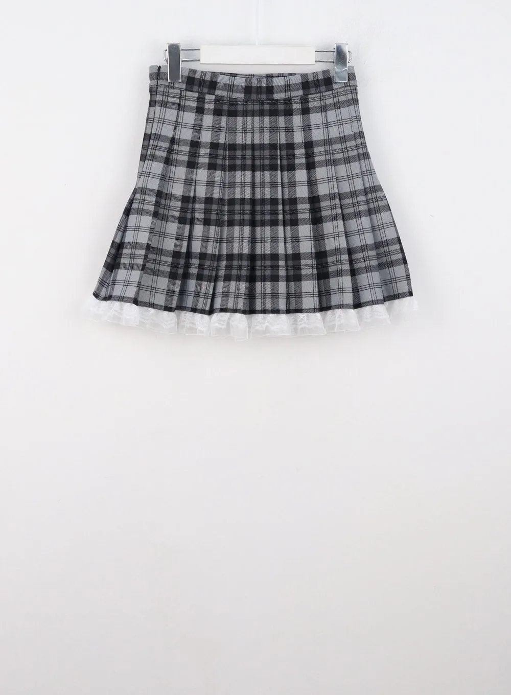 Checkered Pleated Mini Skirt IS321