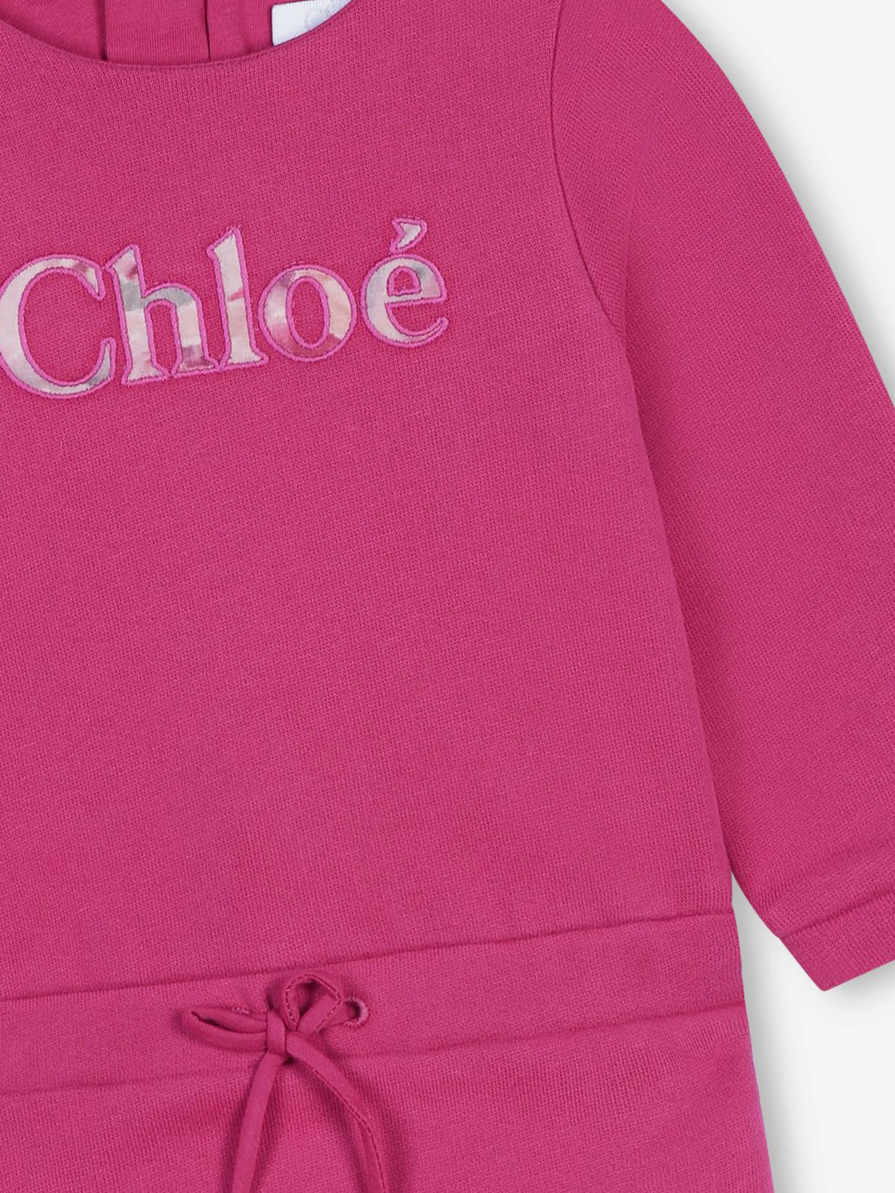 Chloé Baby Girls Logo Sweater Dress in Pink