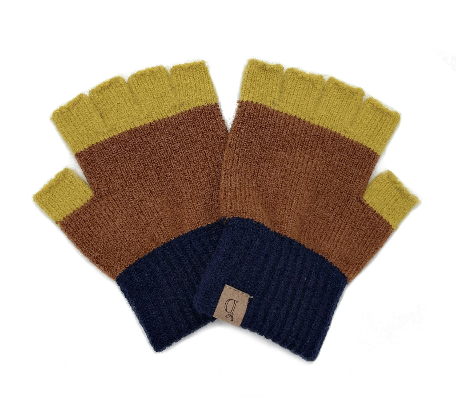 Colorblock Fingerless Gloves