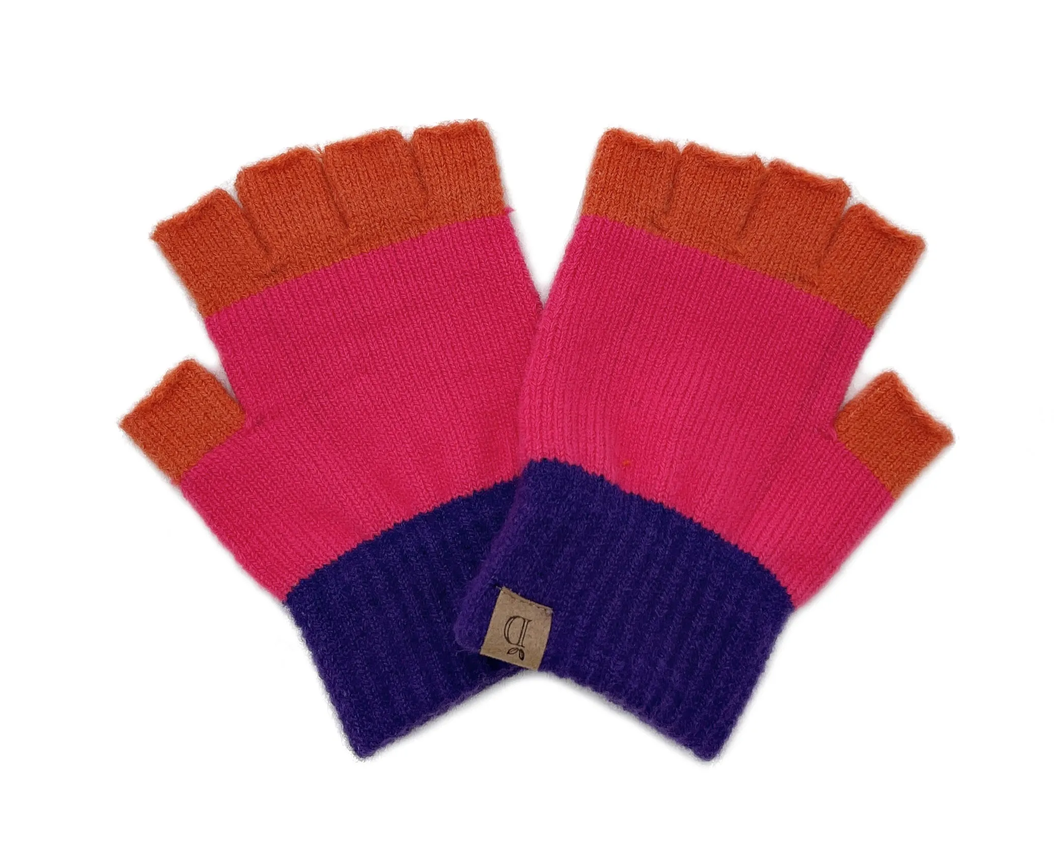 Colorblock Fingerless Gloves