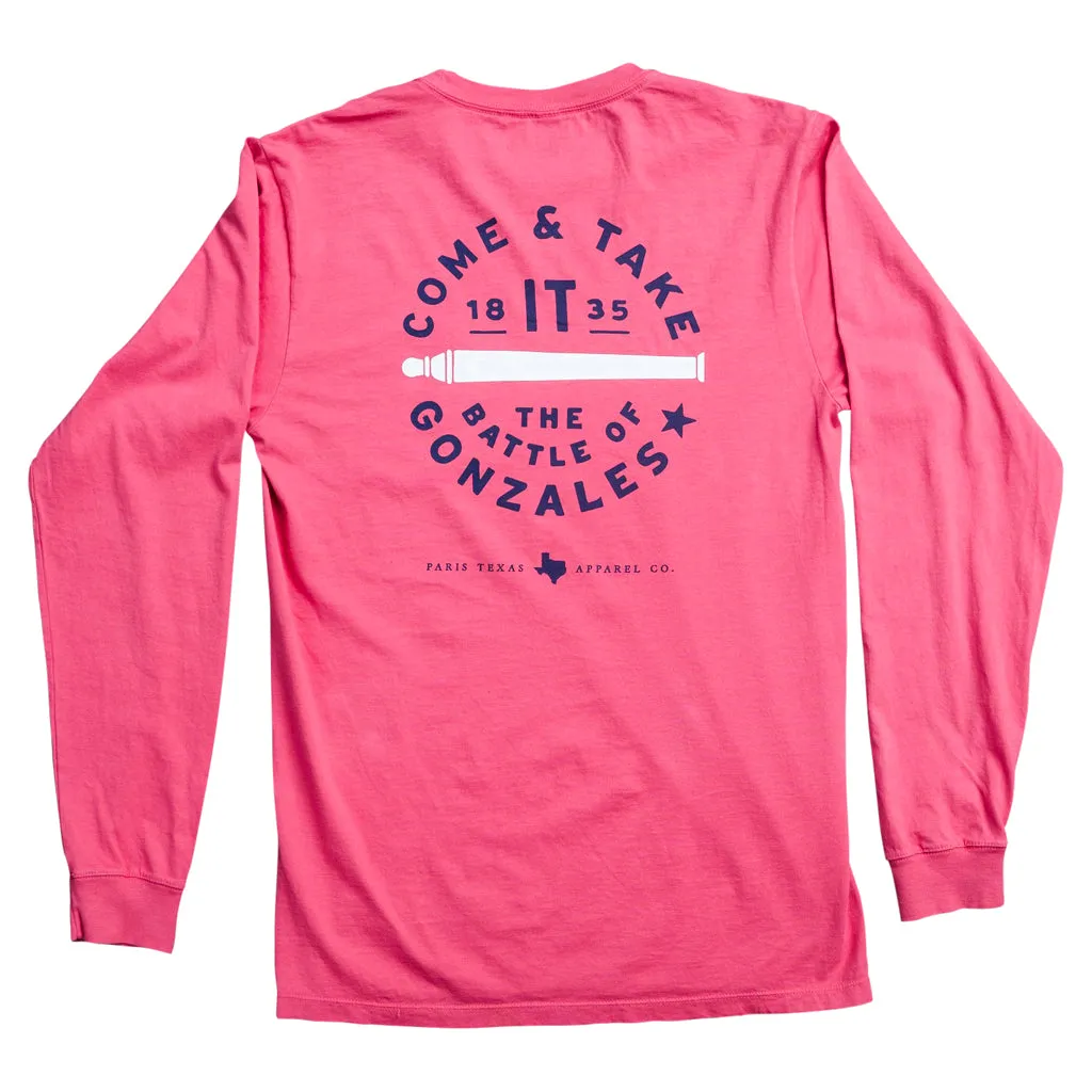 Come and Take It Long-Sleeve Pocket T-Shirt - Brick