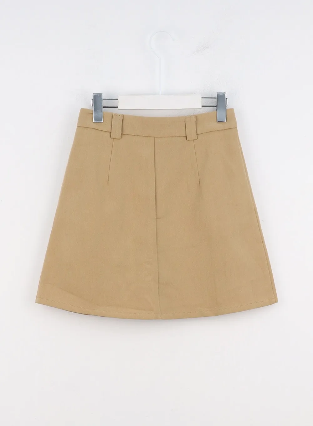 Cotton Pleated Mini Skirt OO312