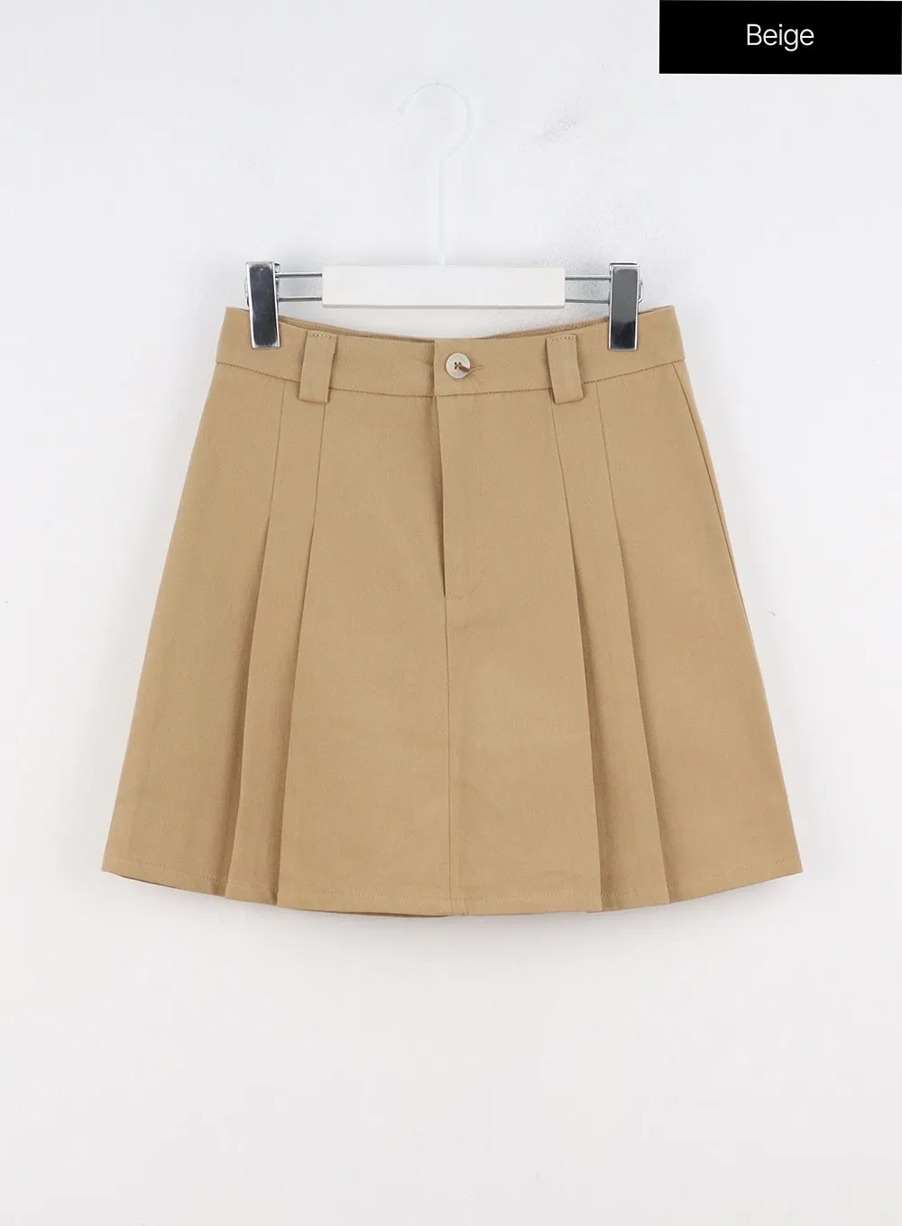 Cotton Pleated Mini Skirt OO312