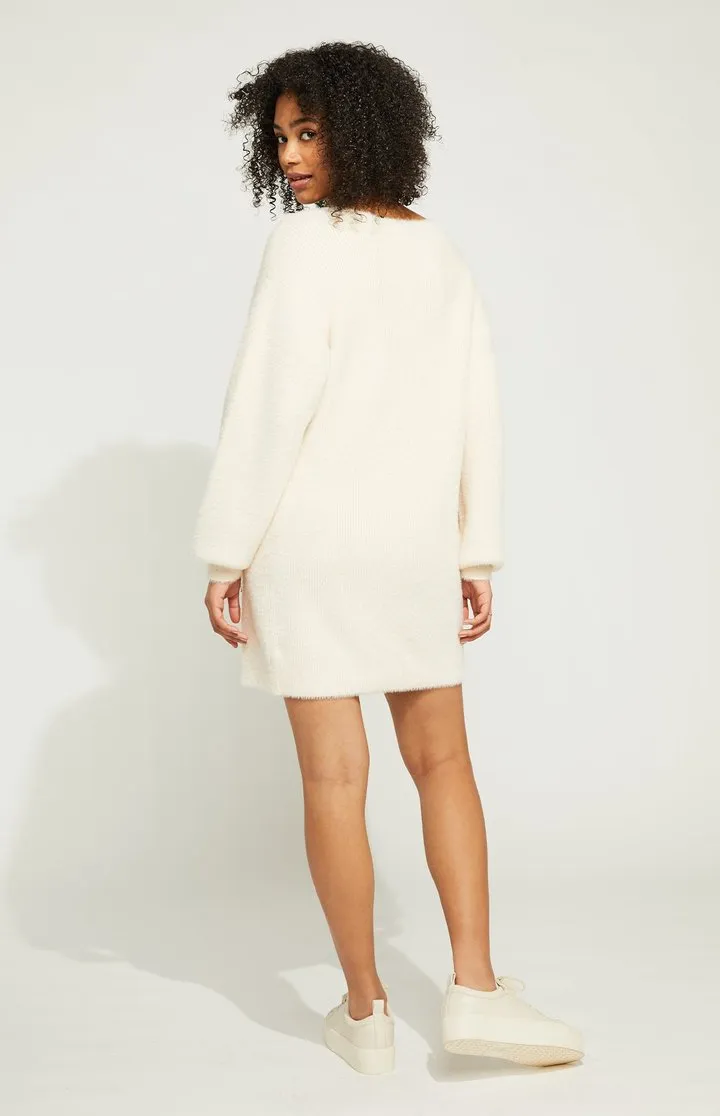 Cream Vneck Monroe Sweater Dress