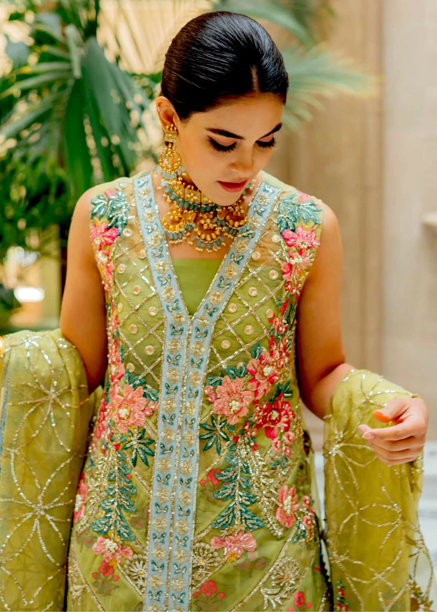 Crimson X Saira Shakira Wedding Collection – 4B - Sucha Gota  - Lime