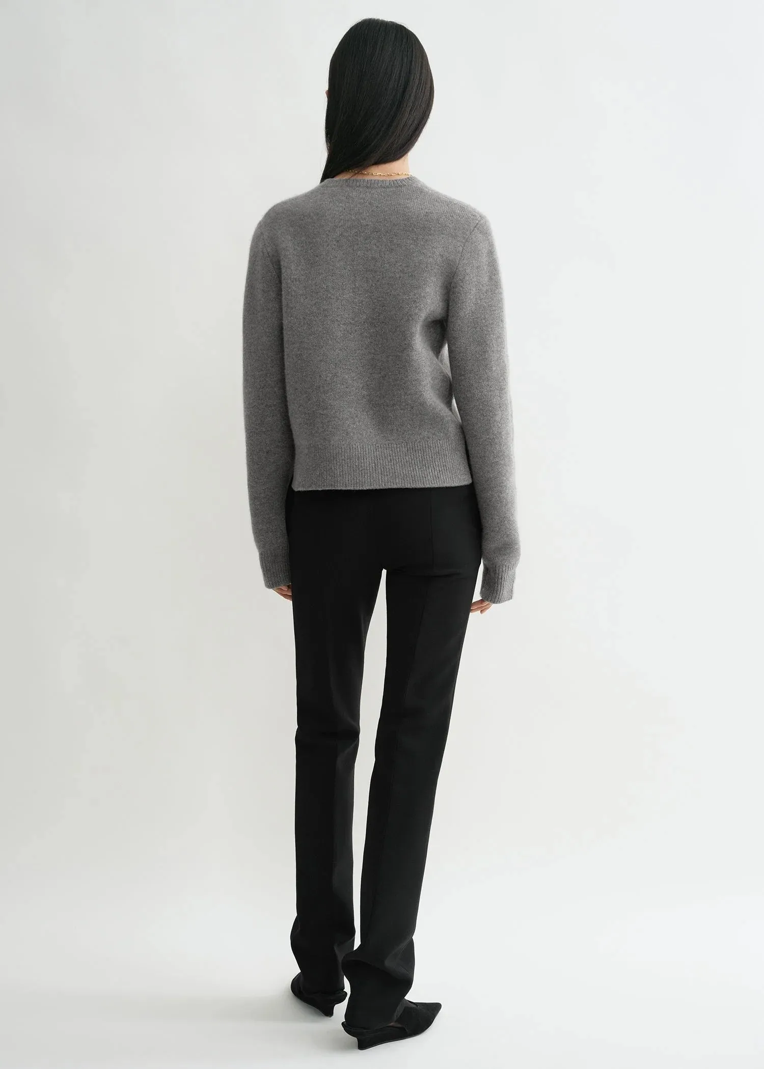 Cropped Crew-Neck Knit