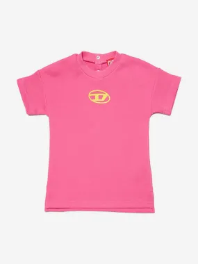 Diesel Baby Girls Logo Dress in Pink