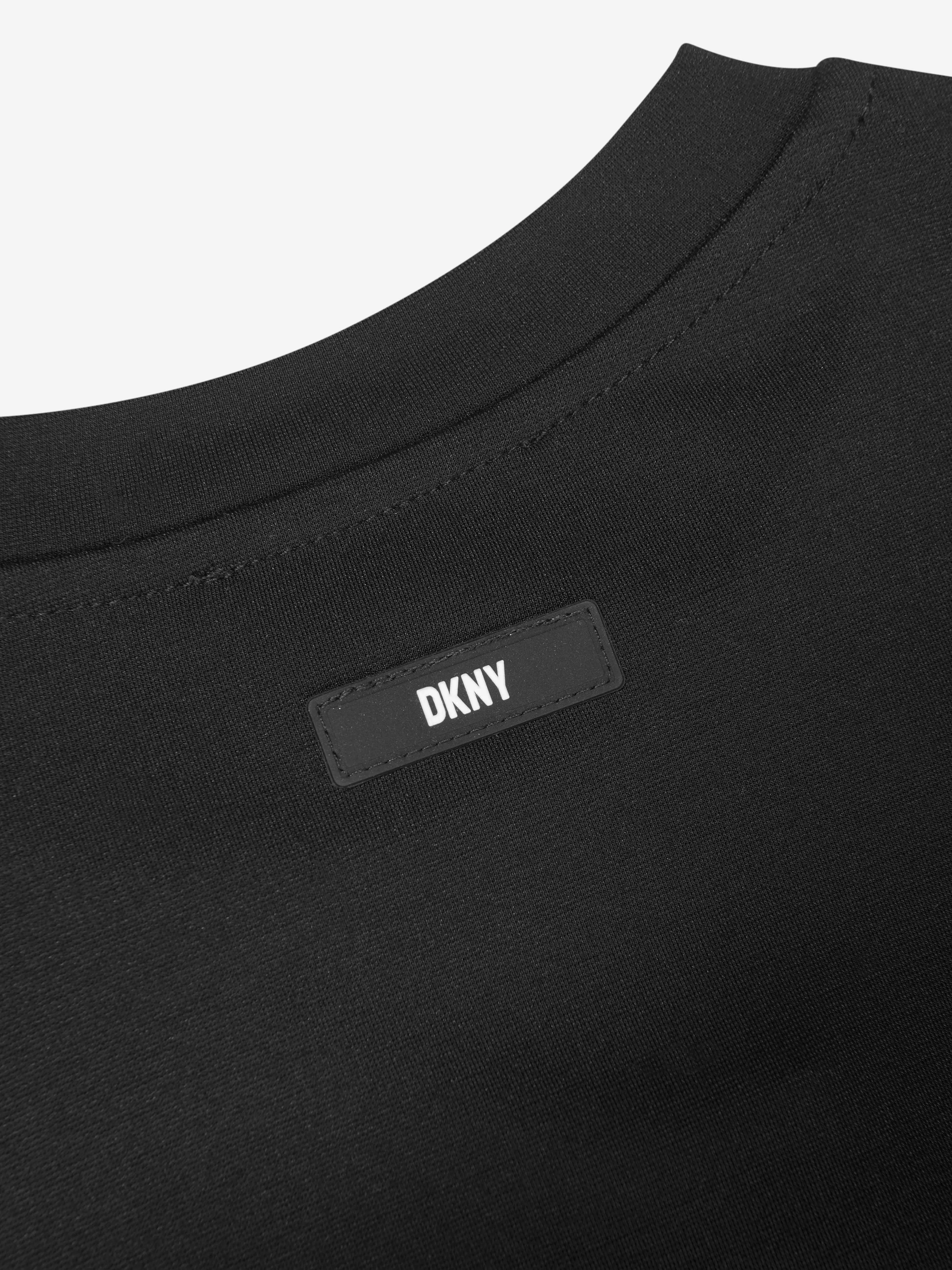 DKNY Girls Long Sleeve Milano Dress in Black