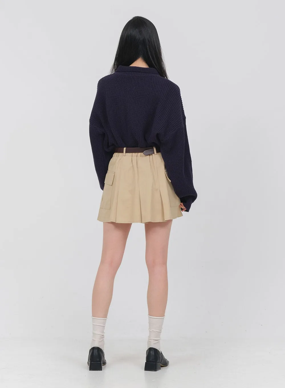 Double Pocket Pleated Mini Skirt OA01